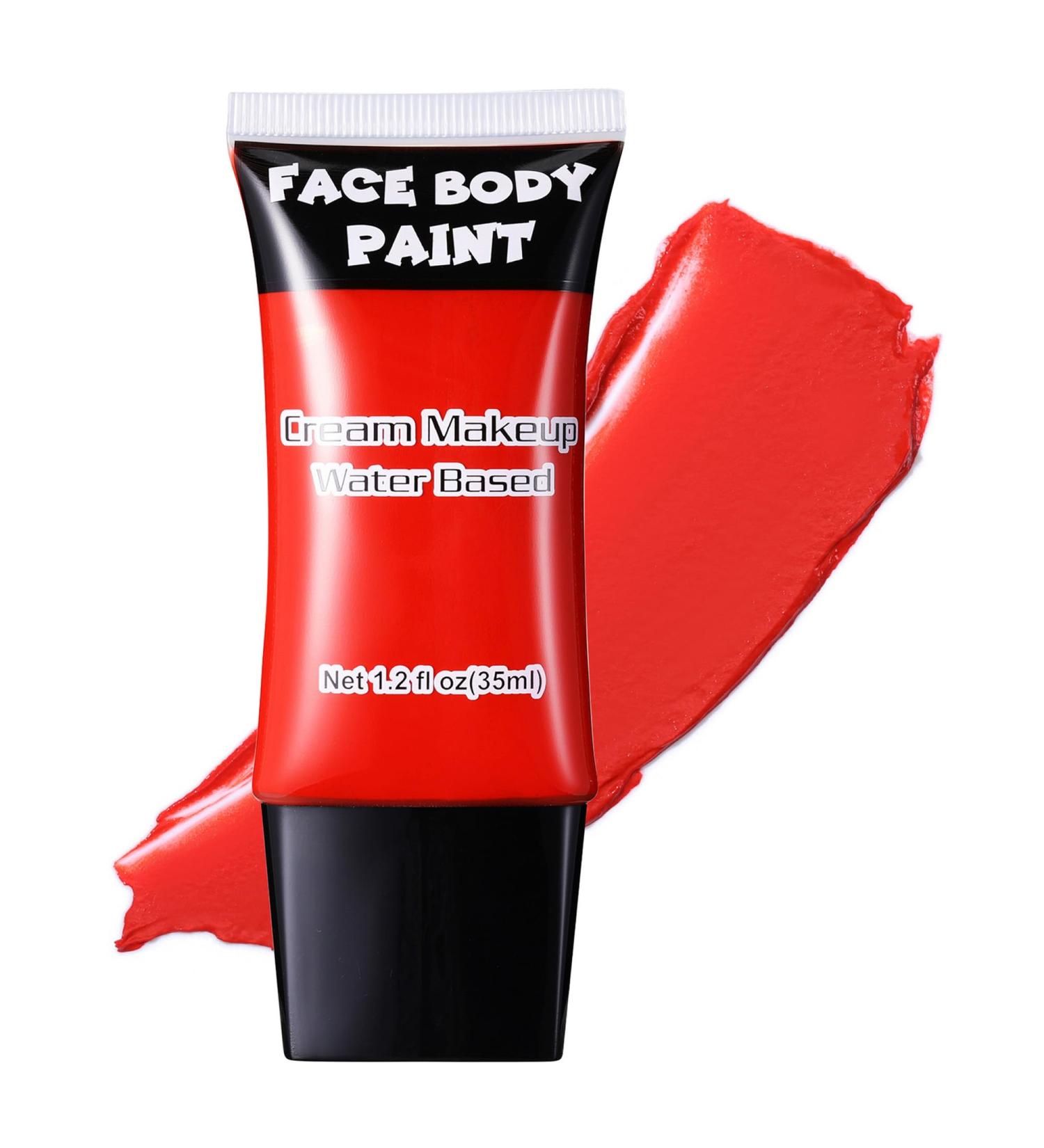 CCbeauty Red Face Paint - Professional Water-Based Cream Makeup for Halloween Clowns Jokers Mimes & More | Full Coverage SFX Body Paint - Buy Online on SooperMarket.com