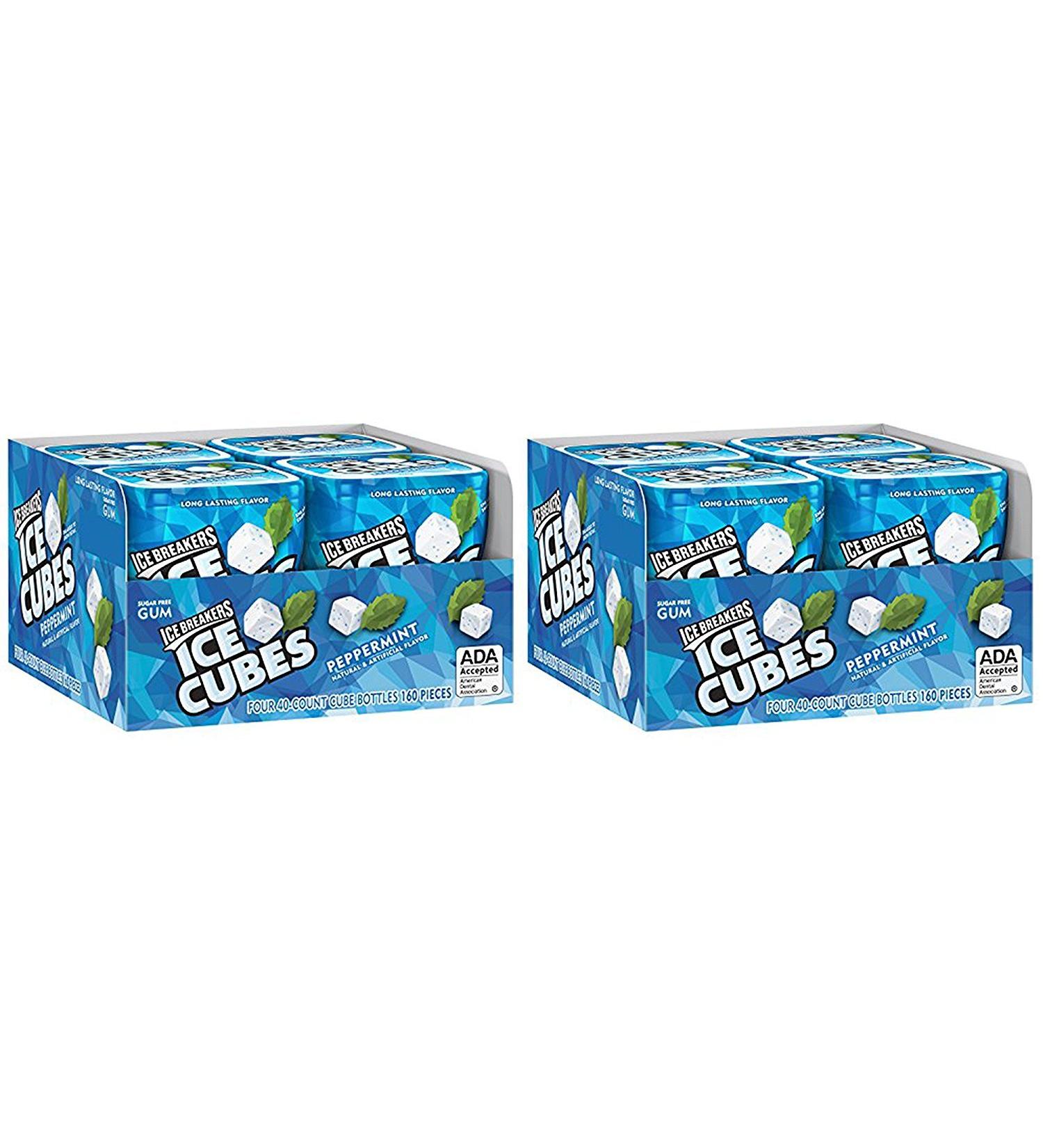 Ice Breakers Ice Cubes Peppermint Sugar Free Gum 40 Pieces (Pack of 8)