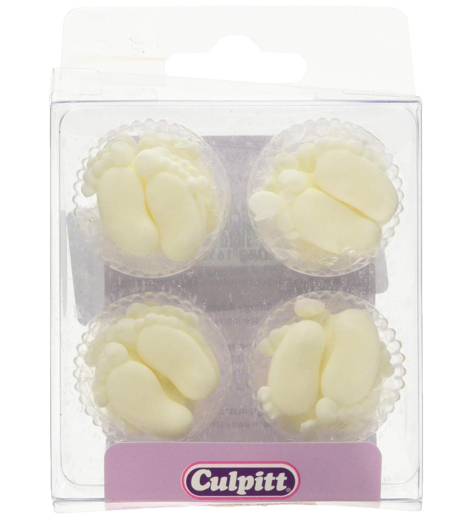 12 White Pairs of feet cake sugar decorations - Buy Online on SooperMarket.com