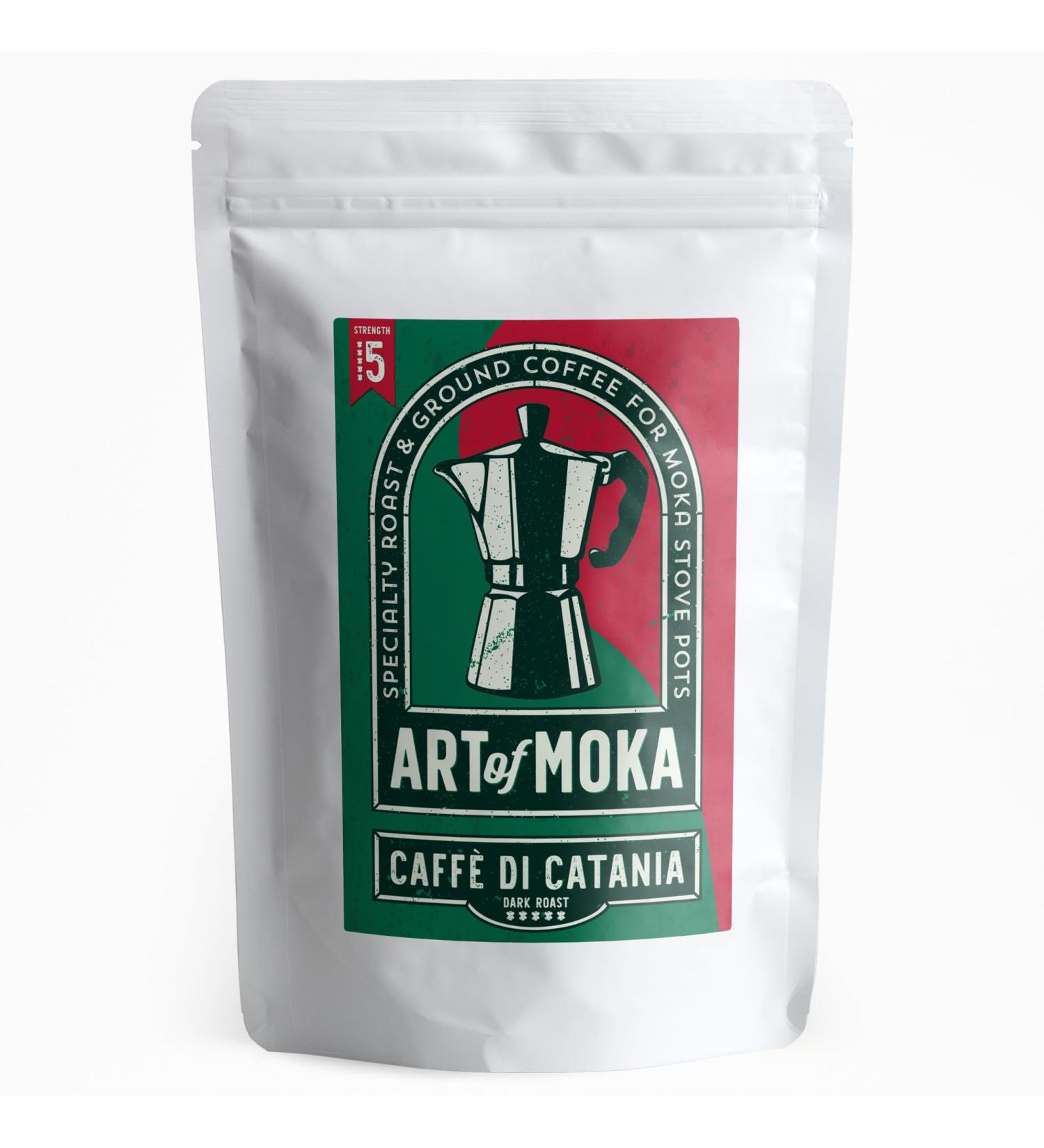 Art Of Moka Strong Moka Ground Coffee 227g | Dark Roast Caffe di Catania - Strength 5 (Pack of 1) - Buy Online on SooperMarket.com