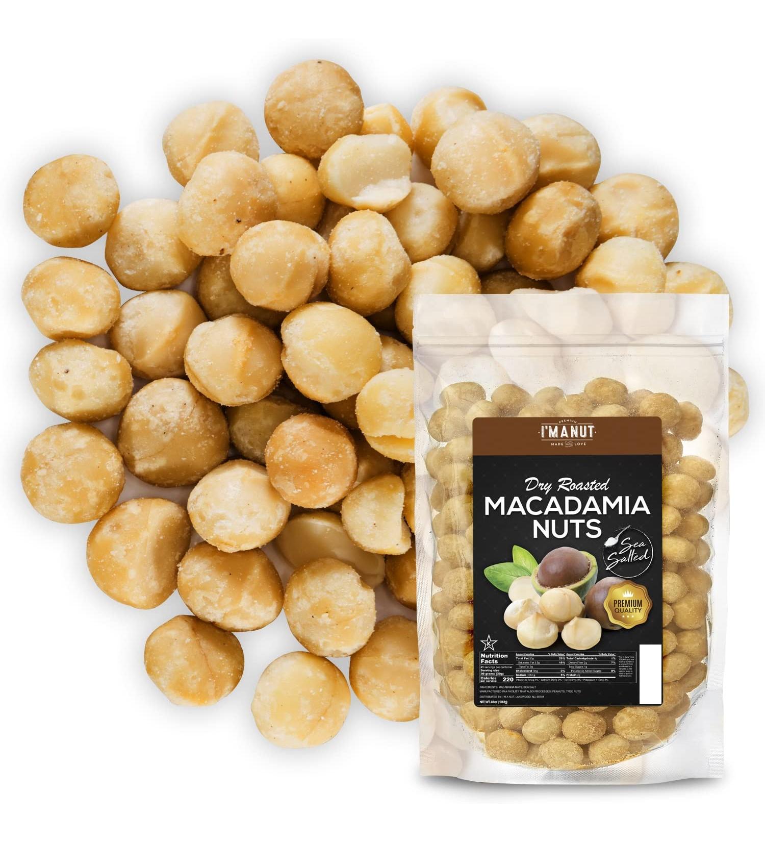 Toasted Macadamia Nuts with Sea Salt - 48 oz (3 lb) | Whole Fancy | 100% Natural | No Oil | No PPO | 3.0 Pounds - Buy Online on SooperMarket.com