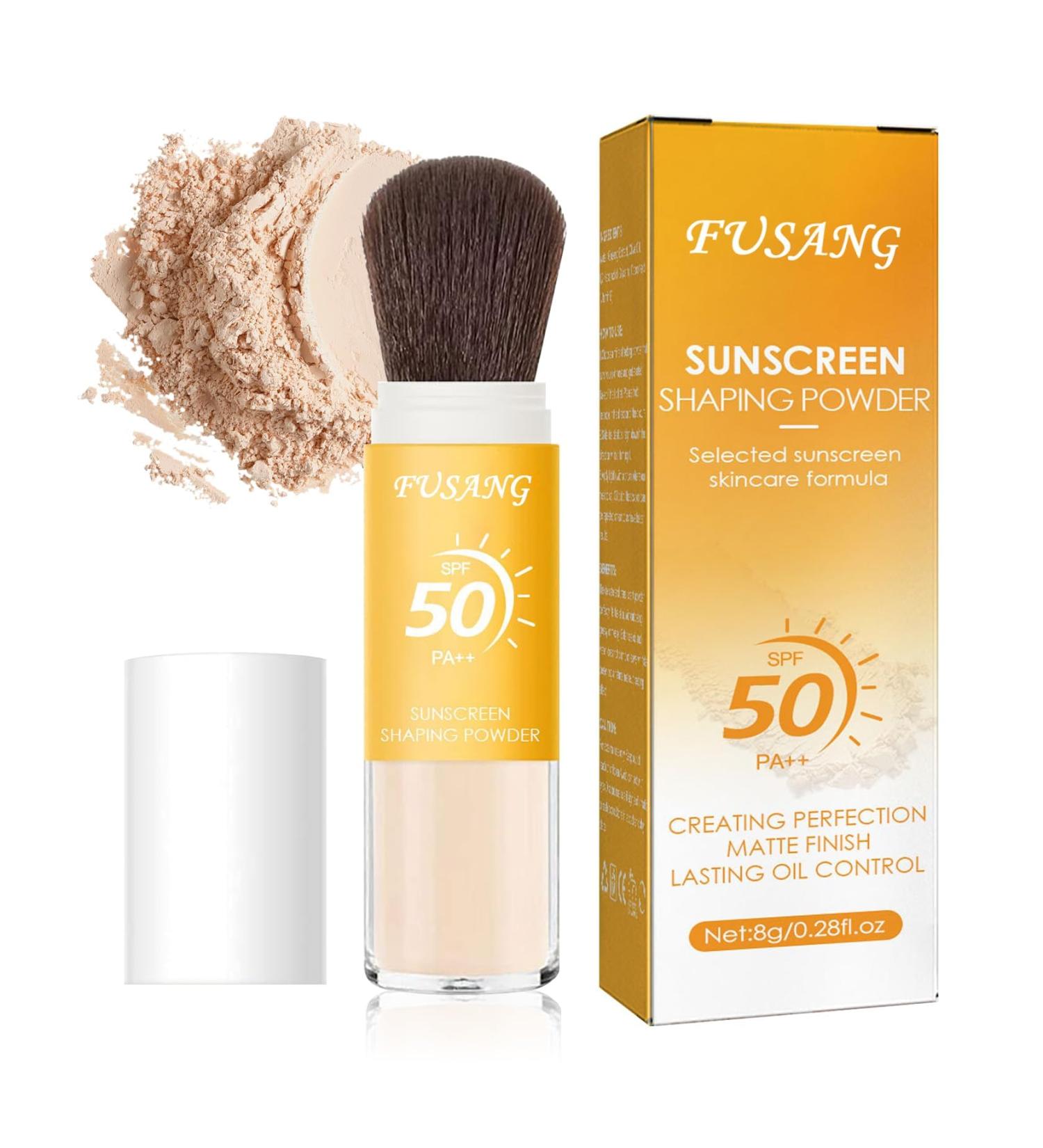 Buy SPF 50++ Mineral Sunscreen Setting Powder | Lightweight Matte Translucent Face Powder with Brush | Oil Control & Breathable Concealer - International Shipping Available - Buy Online on SooperMarket.com