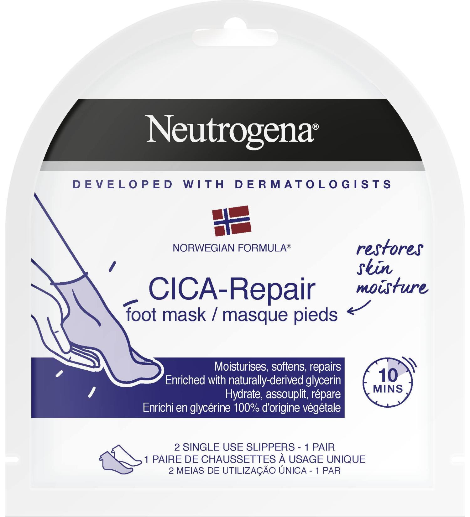 Neutrogena Norwegian Formula CICA-Repair Foot Mask - Intensive Hydration & Repair | 1 Piece - Buy Online on SooperMarket.com