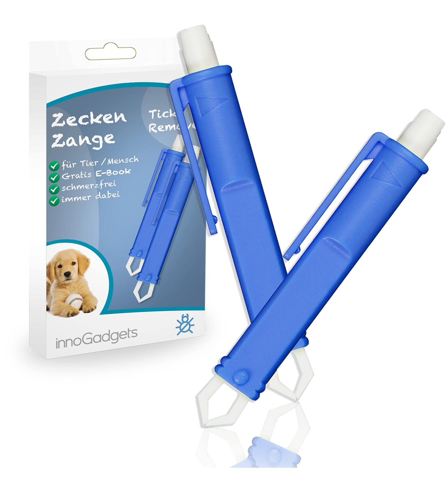innoGadgets Tick Tweezers 2X - Fast & Easy Tick Removal with Micro Hook | Blue - International Shipping Available - Buy Online on SooperMarket.com