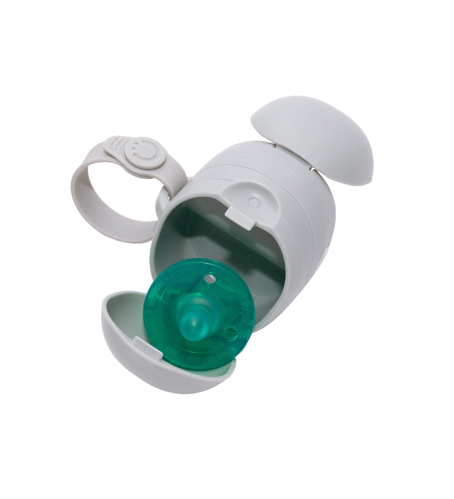 Ubbi On The Go Dual Pacifier Holder with Silicone Strap - Gray | Keep Baby's Binkies Clean and Accessible - Buy Online on SooperMarket.com