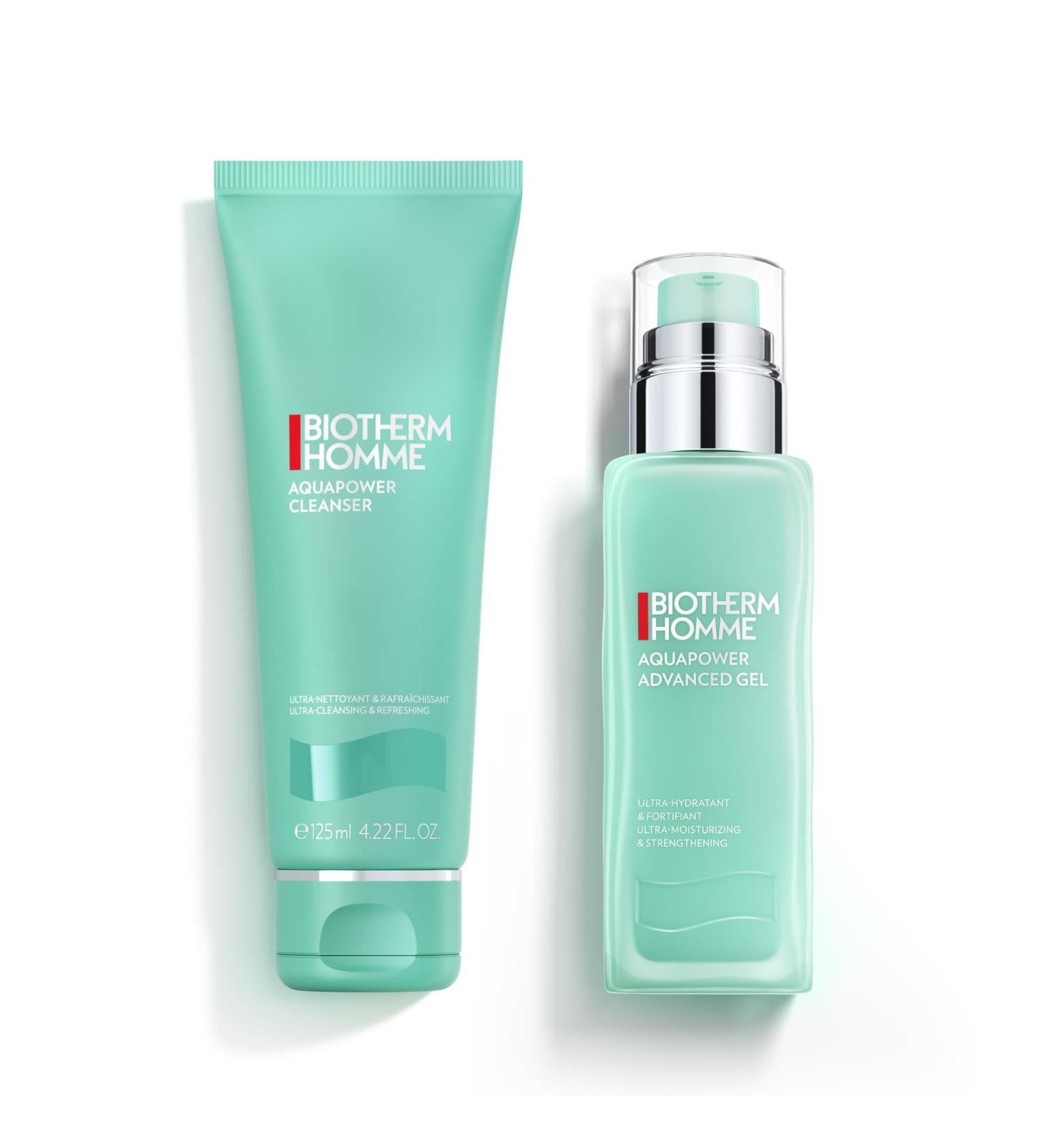 Biotherm Homme Aquapower Advanced Gel - Refreshing Facial Gel with Life Plankton & Oligo Minerals | Intensive Day Care for Vitalized Skin | 2-Part Set - Buy Online on SooperMarket.com