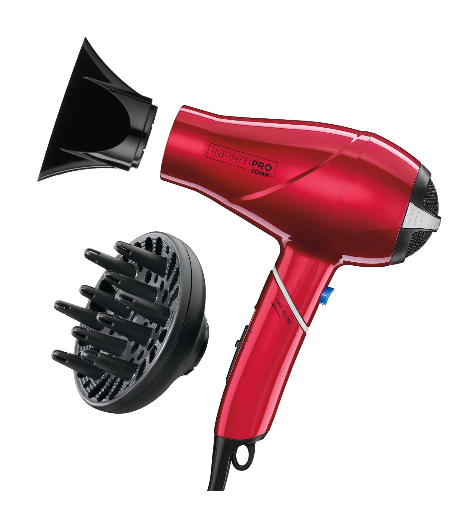 INFINITIPRO BY CONAIR Travel Hair Dryer 1875W Compact Foldable & Perfect for International Travel | Red 2 Piece Set - Buy Online on SooperMarket.com