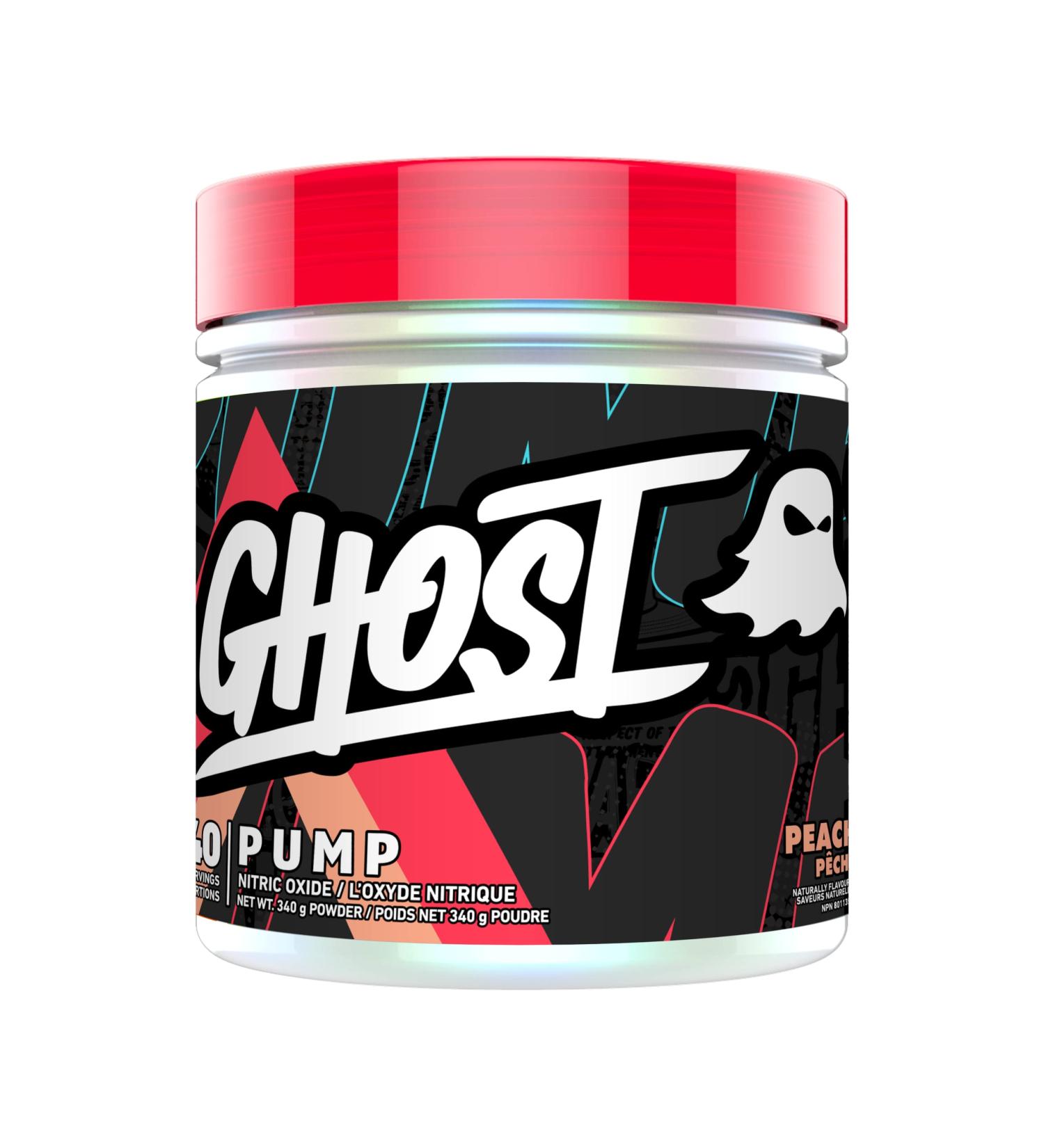 GHOST Pump Nitric Oxide Powder - 40 Servings - Sugar-Free & Stim-Free Pre-Workout Supplements - L-Citrulline Arginine Nitrate & L-Glutathione - Soy & Gluten-Free Vegan (Peach) - Buy Online on SooperMarket.com