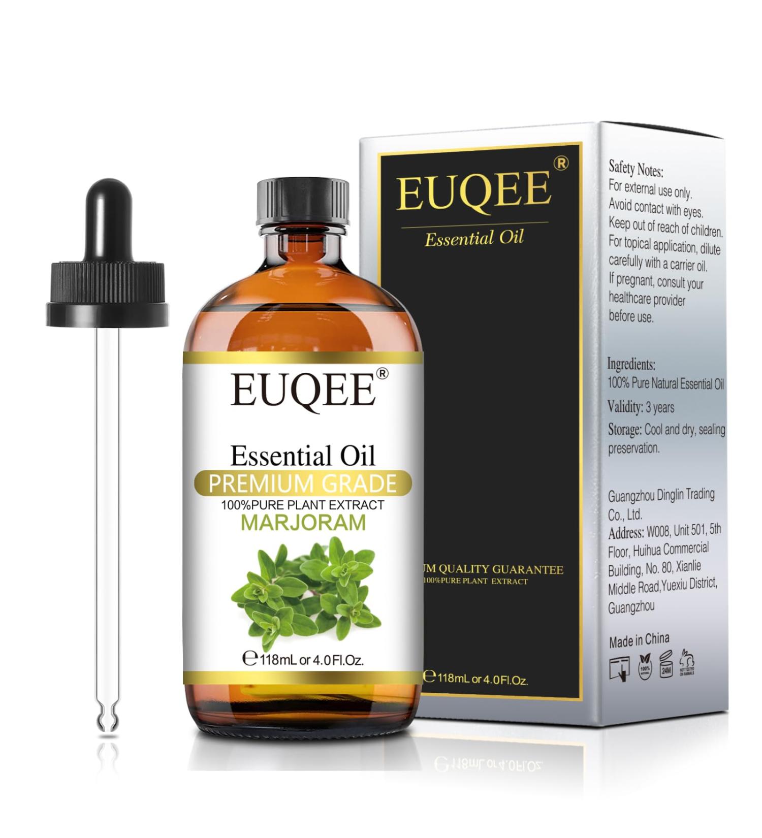 EUQEE Marjoram Essential Oil 118ml - Pure Natural Aromatherapy Oil for Diffusers and Humidifiers at Home - Buy Online on SooperMarket.com