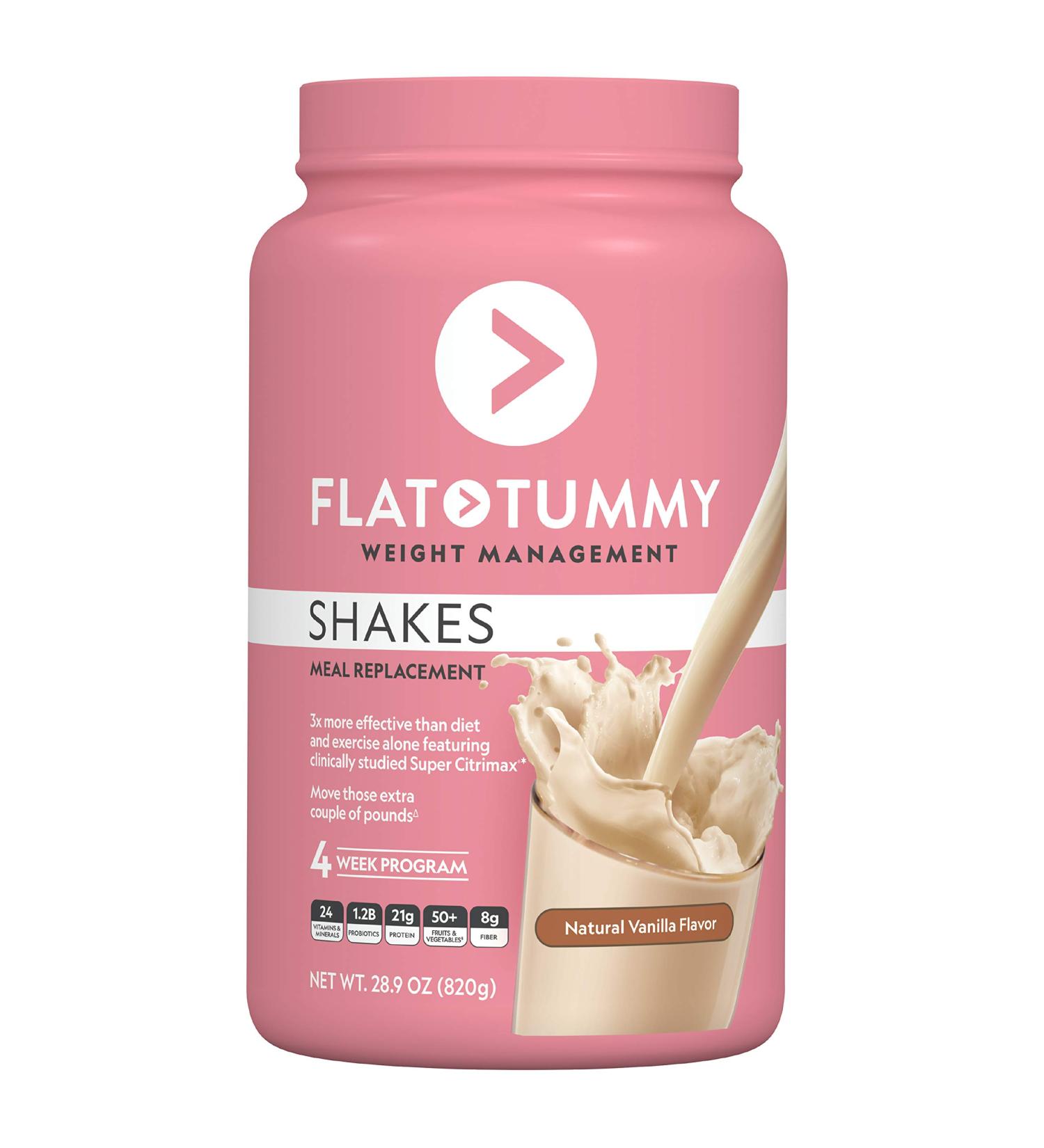 Flat Tummy Vanilla Meal Replacement Shake - 20 Servings, Plant Based Protein for Women - Vegan, Gluten Free, Dairy Free, Vitamins & Minerals, Keto-Friendly for Weight Management - Buy Online on SooperMarket.com