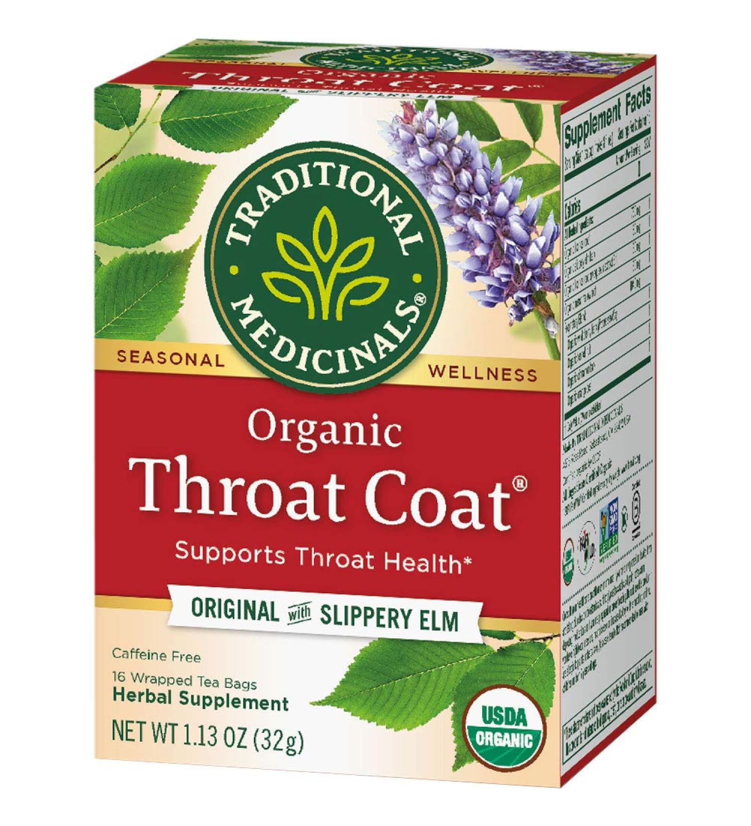 Traditional Medicinals Organic Throat Coat Herbal Tea - 16 Bags | Caffeine-Free - Buy Online on SooperMarket.com
