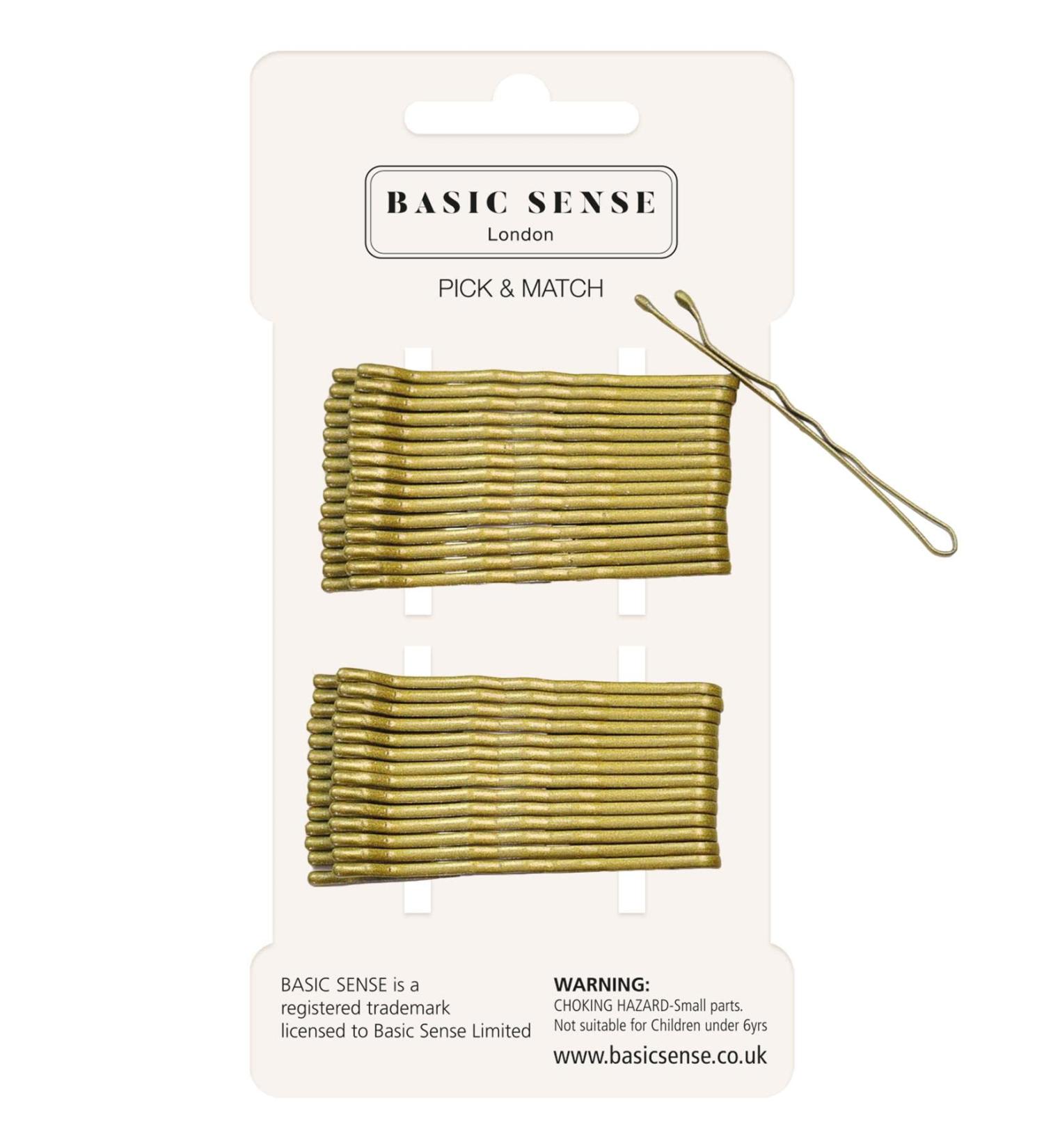 BasicSense 30pcs 48mm Metal Bobby Kirby Wavy Grips/Pins - Golden Blonde - Buy Online on SooperMarket.com