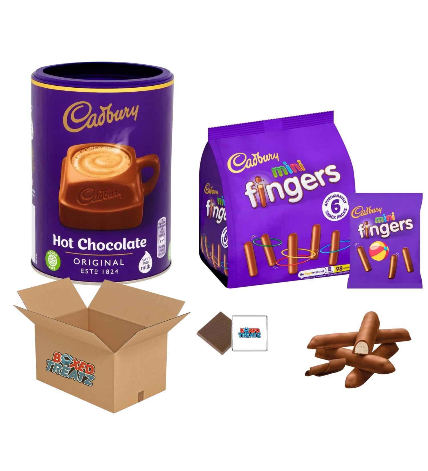Hot Chocolate Cocoa Powder 500G + Fingers Mini Chocolate Biscuits 6 Pack Multipack 115.8g Boxed Treatz - Buy Online on SooperMarket.com