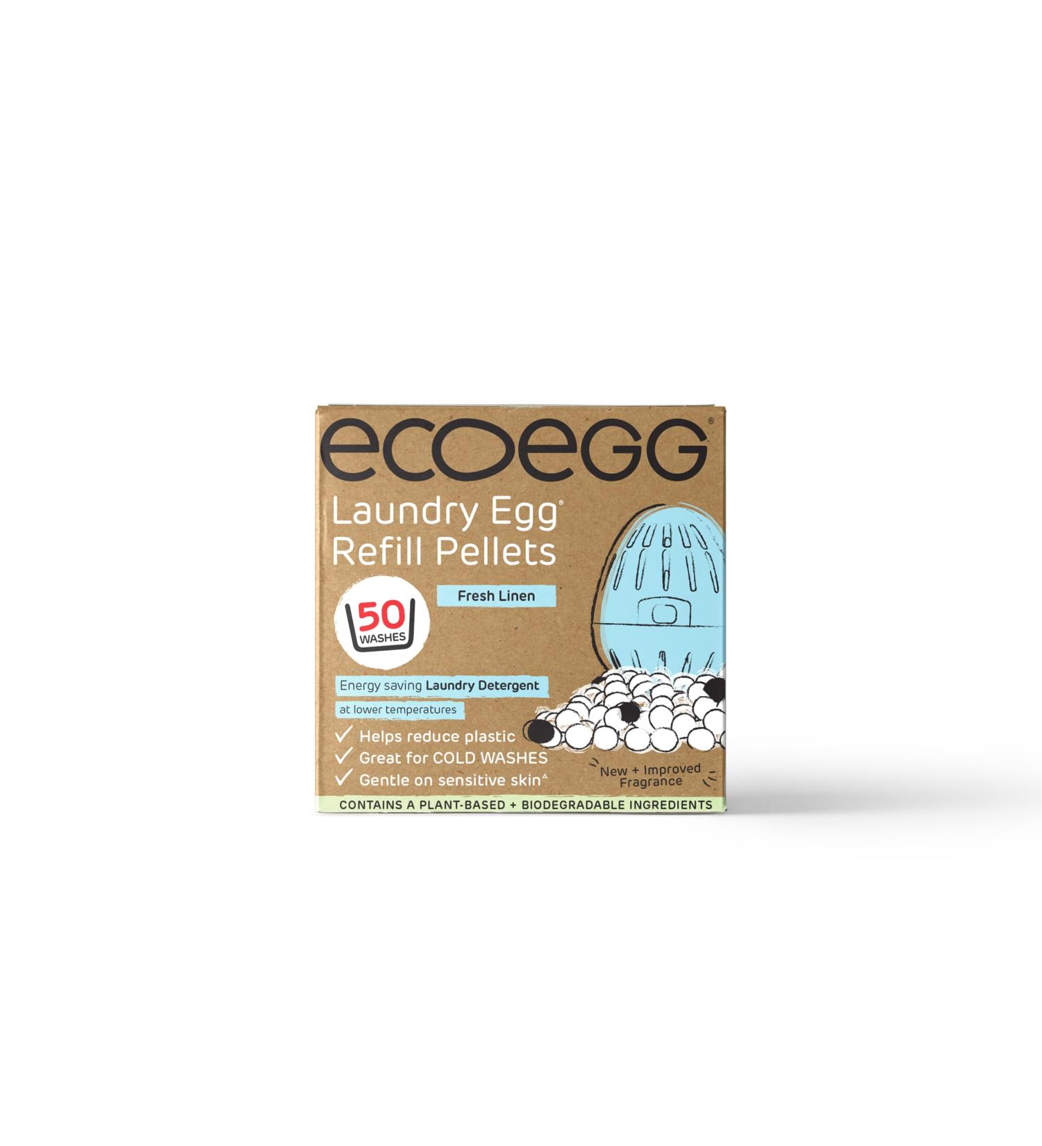 Ecoegg Laundry Egg Refill Pellets 50 Wash - Fresh Linen Scent | Eco-Friendly Detergent Alternative - Buy Online on SooperMarket.com