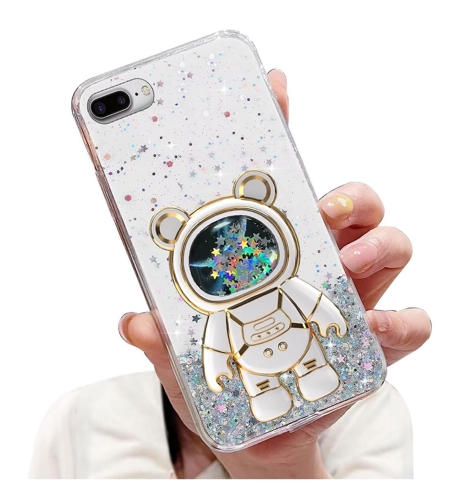 Buy Tivenfezk Nadoli iPhone 7/8 Plus Astronaut Glitter Case - Soft Silicone Hidden Stand Fun Caricature Design - Buy Online on SooperMarket.com