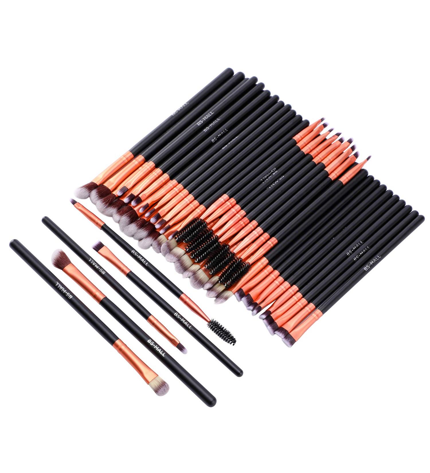 BS-MALL 50 pcs Eyeshadow Makeup Brushes Set - Soft Synthetic Hairs, Wood Handle - for Eyeshadow, Eyebrow, Eyeliner, Blending & Concealer - Buy Online on SooperMarket.com