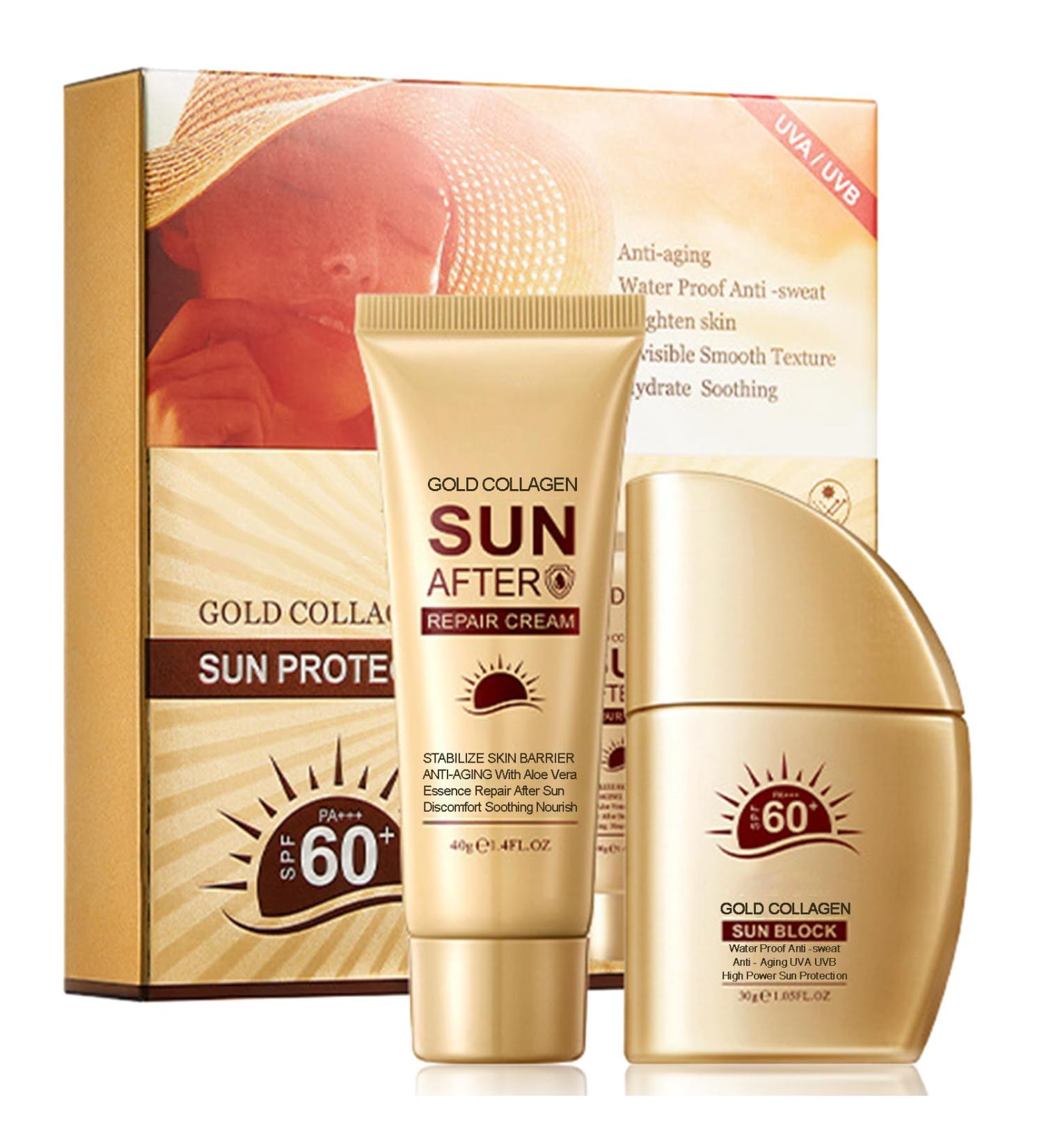 Buy Sunscreen for Face & Body + After Sun Lotion - SPF 60+ Sun Protection Aloe Soothing Skincare Non-Sticky Face Moisturizer - International Shipping Available - Buy Online on SooperMarket.com
