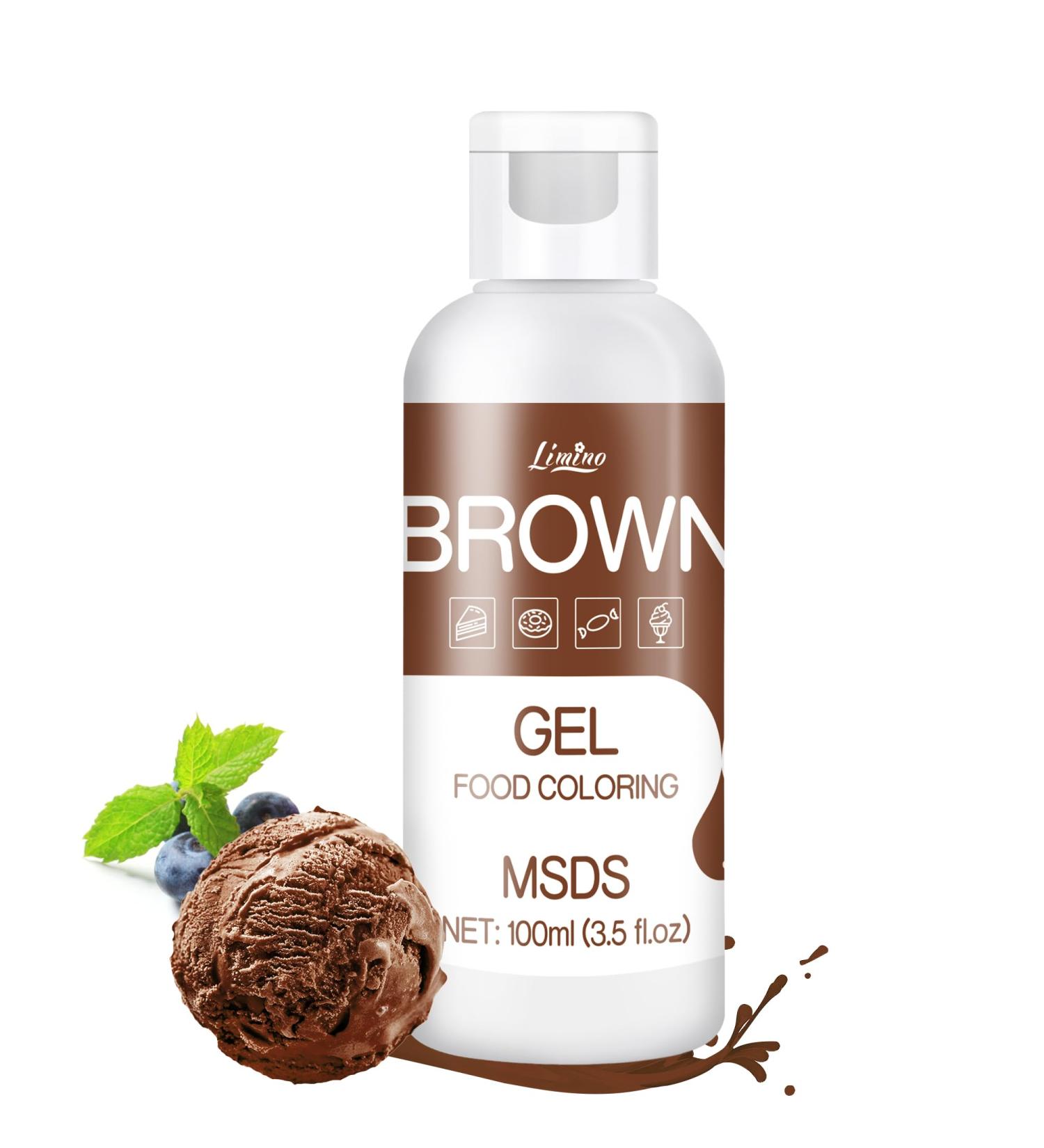Buy Brown Food Color Gel - 100ml Sugar-Free Concentrated Color for Baking Cakes Cookies Macarons and DIY Slime - International Shipping Available - Buy Online on SooperMarket.com