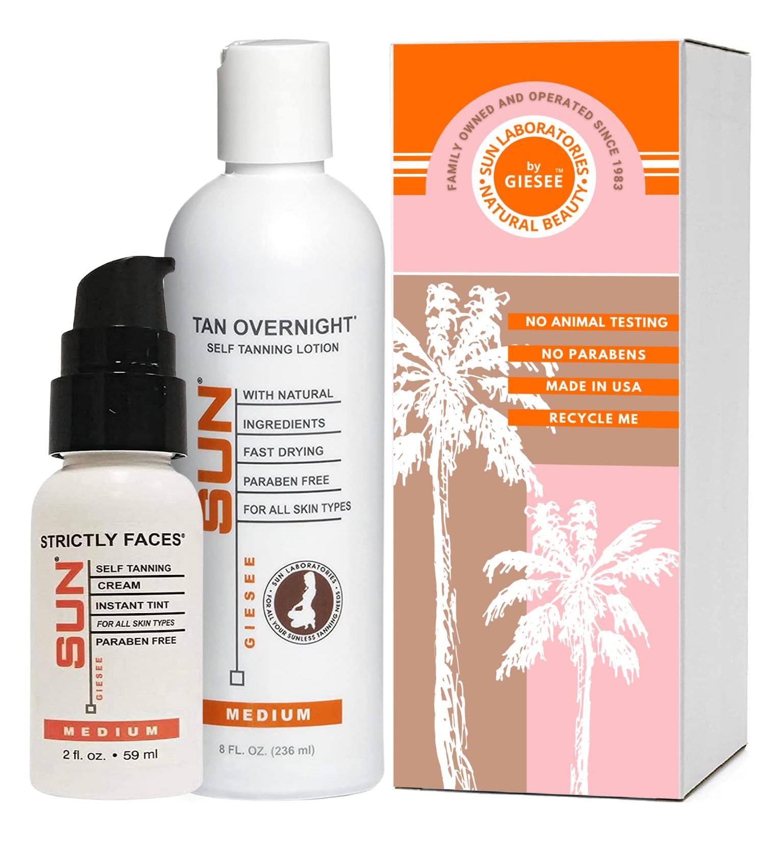 Sun Laboratories Self Tanning Kit - 8 oz Lotion & 2 oz Face Cream (Packaging May Vary) - Buy Online on SooperMarket.com