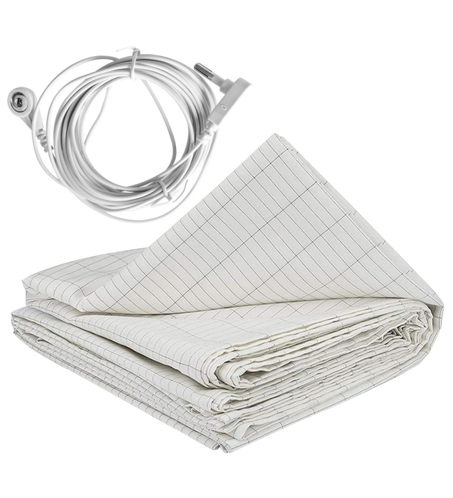 Grounding Mat For Bed Silver Conductive Earthing Mat with 180inch Grounding Wire Grounding Sheet Foldable Earthing Sheets Breathable Grounding Bed Sheet For Better Sleep 28 * 52inch - Buy Online on SooperMarket.com