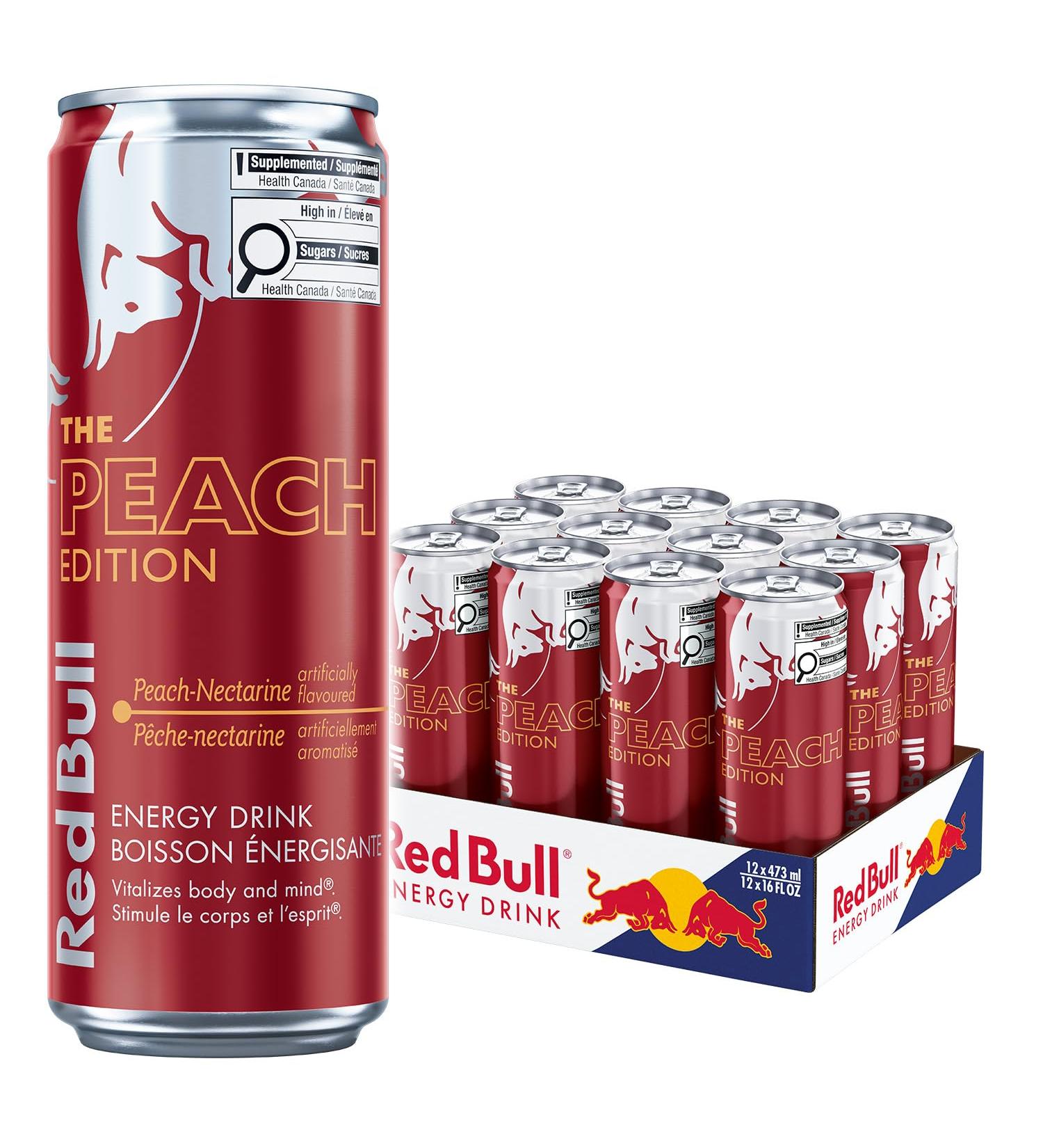 Red Bull Energy Drink Peach-Nectarine 473ml (12 Pack) - Buy Online on SooperMarket.com