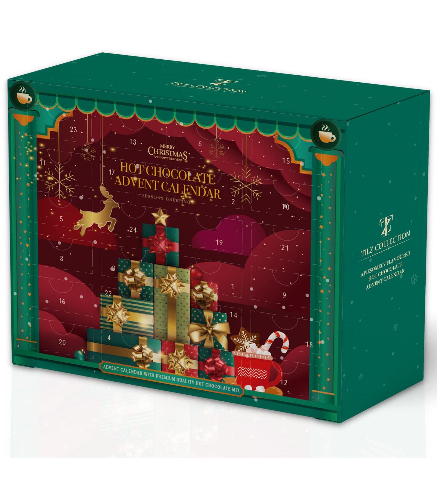 Hot Chocolate Advent Calendar 2023-24 Days Hot Chocolate Flavour Selection of Toasted Marshmallow Hazelnut Gingerbread Salted Caramel and More - Hot Chocolate Gift Set | Christmas Set - Buy Online on SooperMarket.com