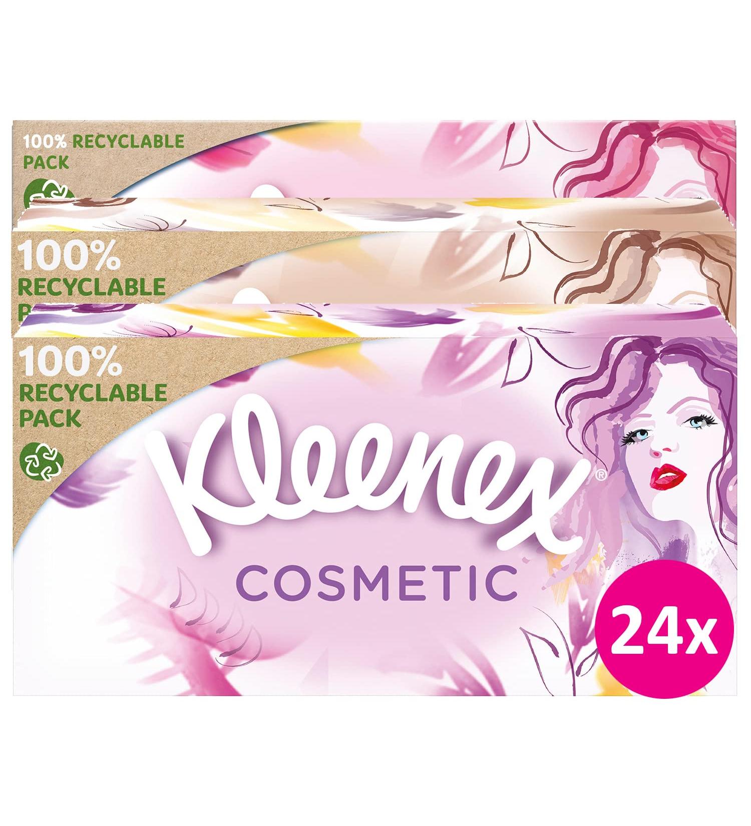 Kleenex Cosmetic Facial Tissue Box - Extra Soft 3-Ply 24 x 80 Tissues | International Shipping - Buy Online on SooperMarket.com
