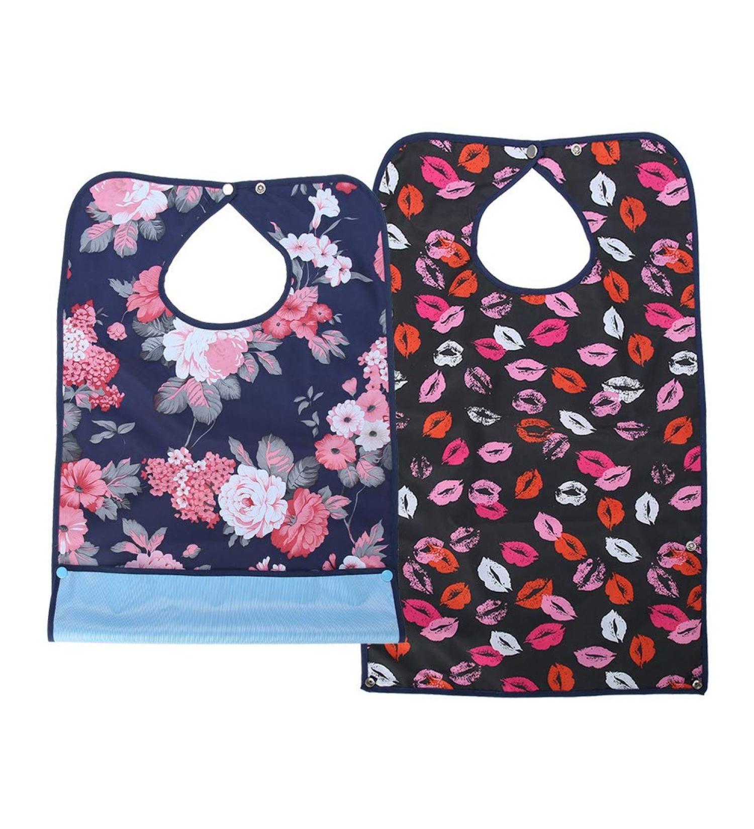 Adult Bibs 2 Pack Waterproof Mealtime Bibs Double Layer Reusable Dining Clothing Protector for Elderly Women Men 17.7" x 29.5" - Buy Online on SooperMarket.com