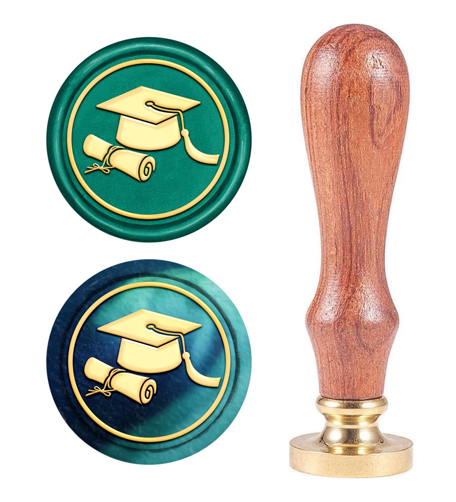 CRASPIRE Graduation Cap Wax Seal Stamp - Retro Wood Stamp for Invitations & Decor - Buy Online on SooperMarket.com