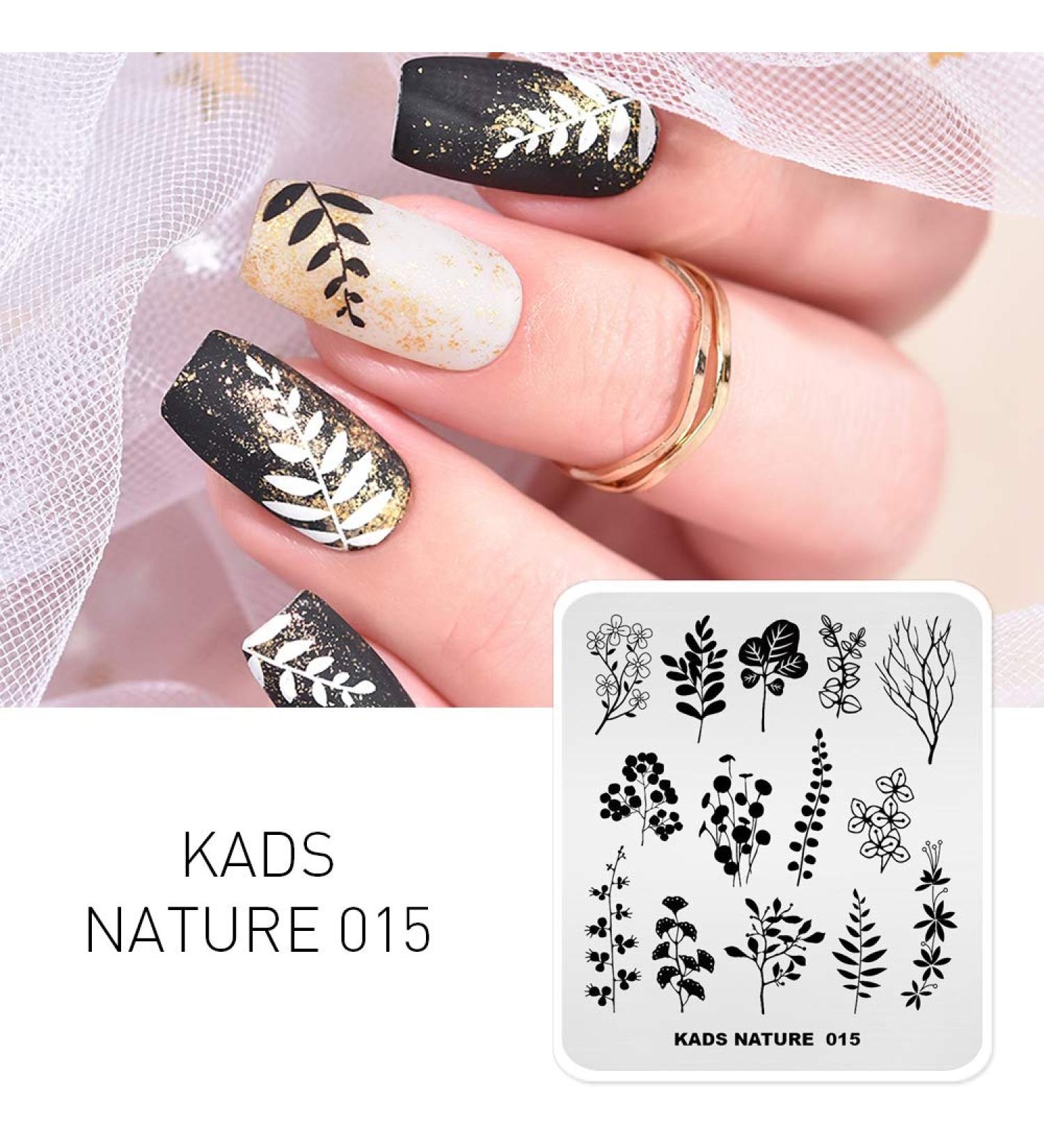 KADS Stamping Plates Leaf Nature Nail Art Image Plate (NA015) | Nail Design Tools - Buy Online on SooperMarket.com