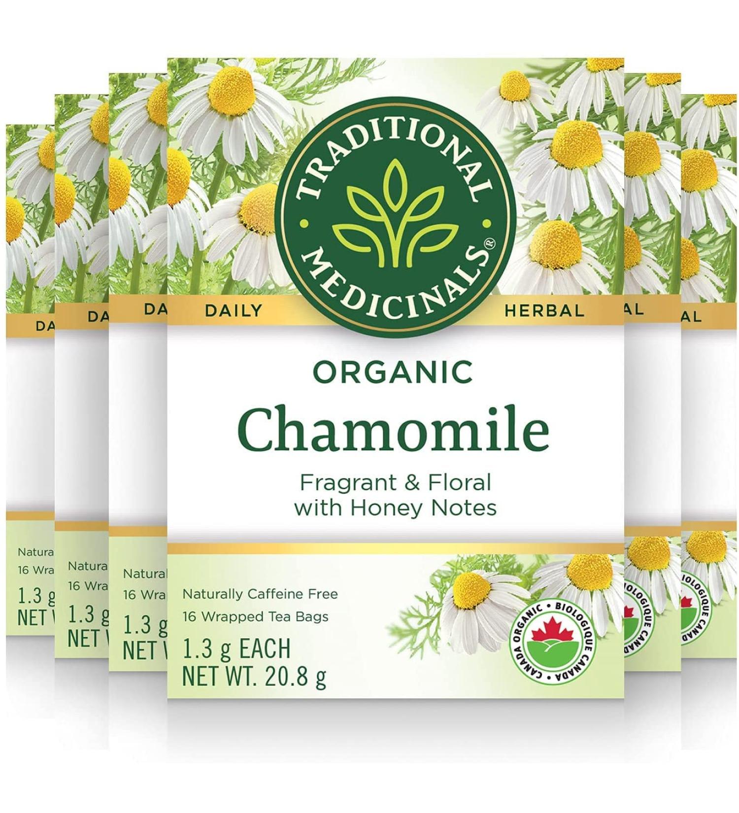 Traditional Medicinals - Organic Chamomile Herbal Tea (Pack of 6) - Soothing and Relaxing - 96 Tea Bags Total Tea Chamomile 16 Count (Pack of 6) - Buy Online on SooperMarket.com