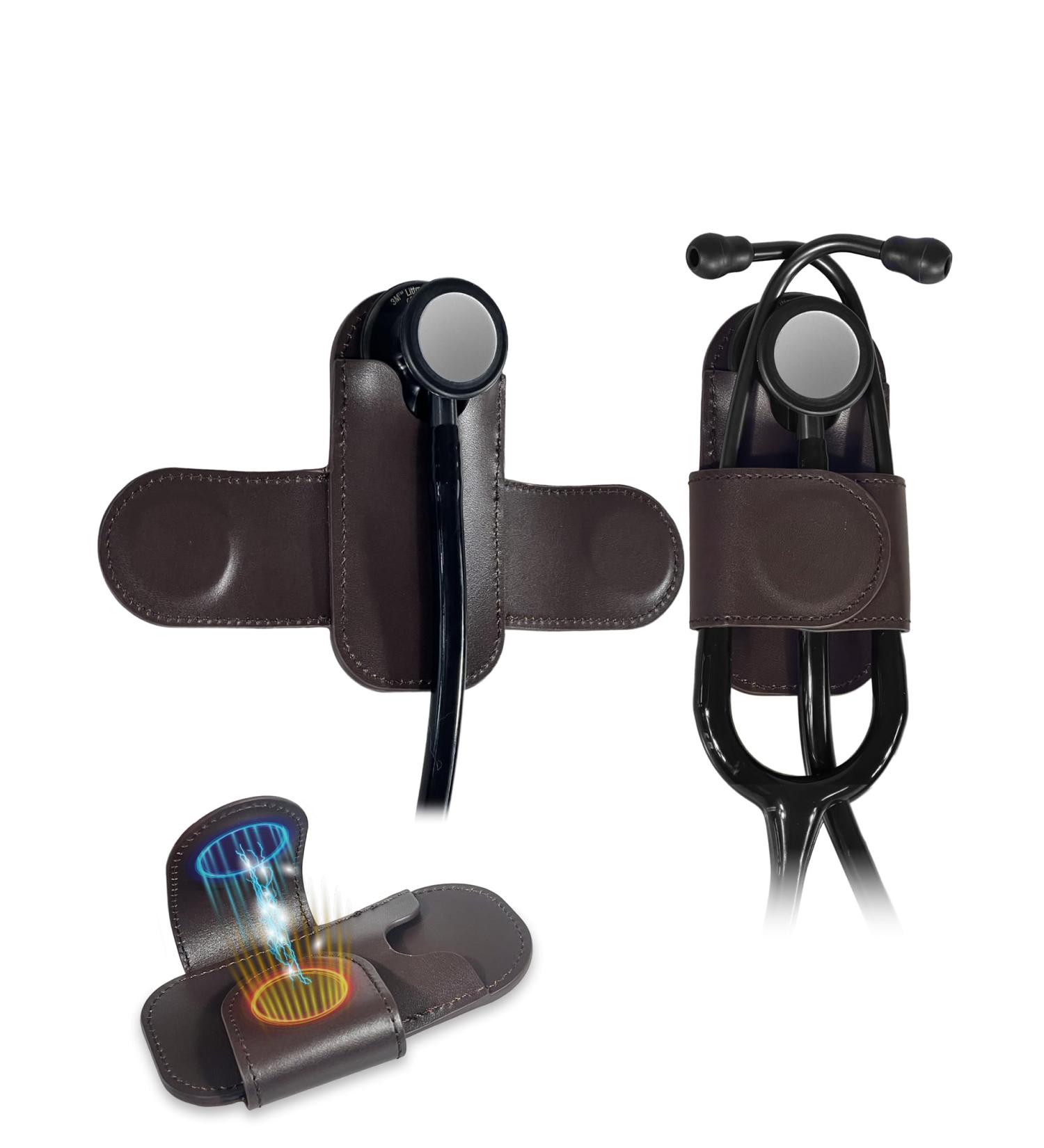 Premium Genuine Leather Stethoscope Holder | Durable & Magnetic Closure for Doctors & Nurses | Easy Access Design - Brown - Buy Online on SooperMarket.com