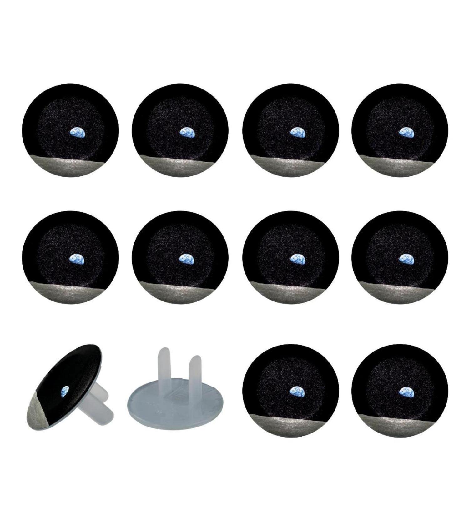 Yidax Outer Space Black Outlet Covers Baby Proofing - 24 Pack Childproof Socket Protectors for Home & Office - Easy Install 1.3x1.3 in - Buy Online on SooperMarket.com