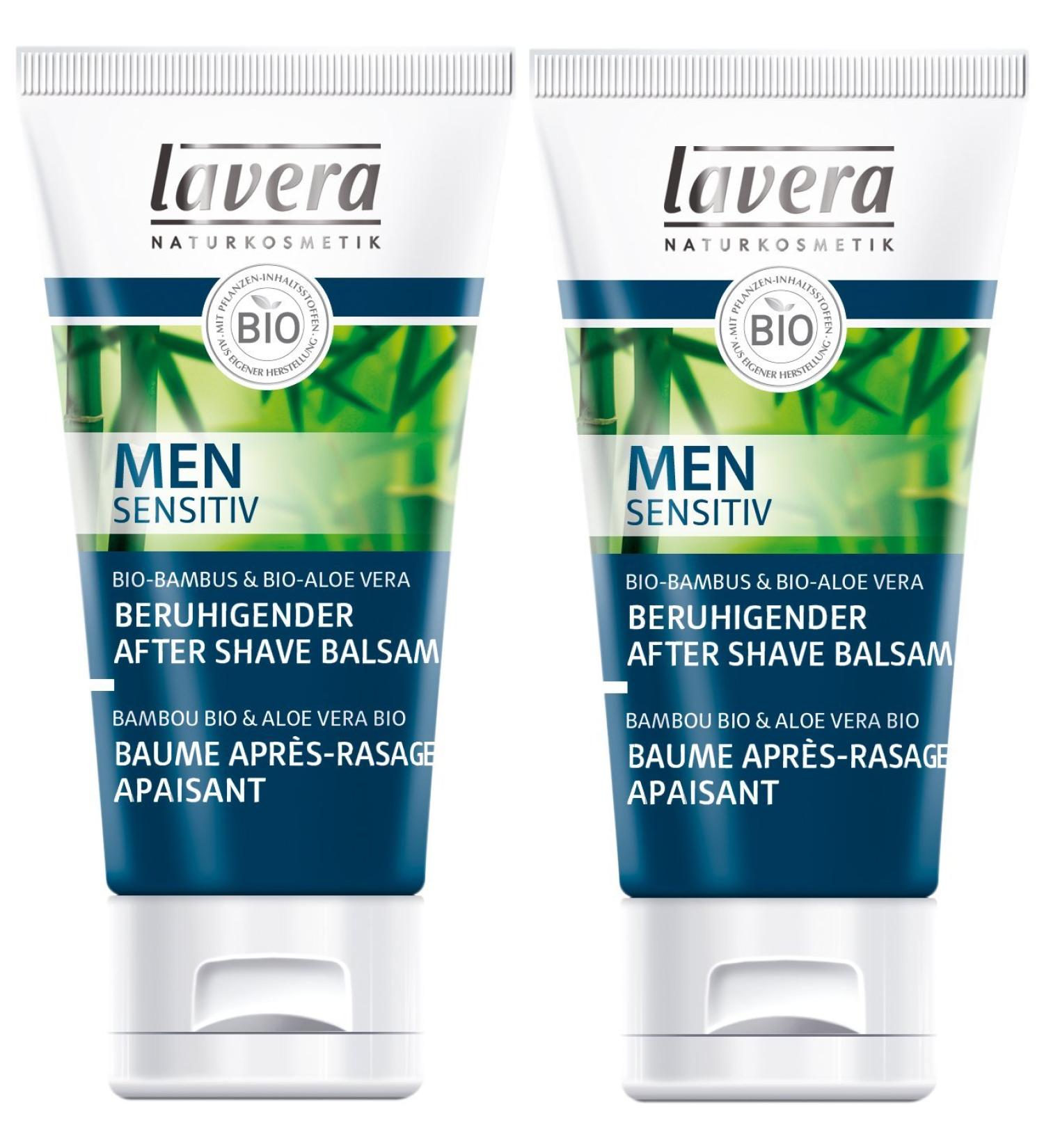Lavera Calming After Shave Balm for Men - Sensitive Skin Care (2 x 50 ml) - Vegan Formula - Reduces Irritation - 2 Pack - Buy Online on SooperMarket.com