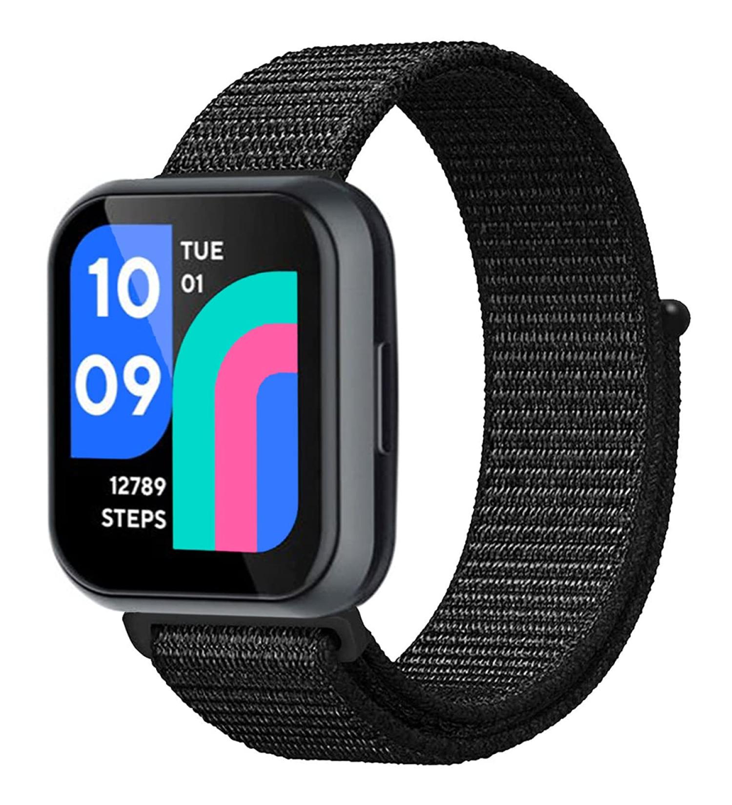Nylon Sports Bands for Wyze Watch 44 47mm  Adjustable Sports Loop Replacement Strap Wristbands Compatible with Wyze Smart Watch Black - Buy Online on SooperMarket.com