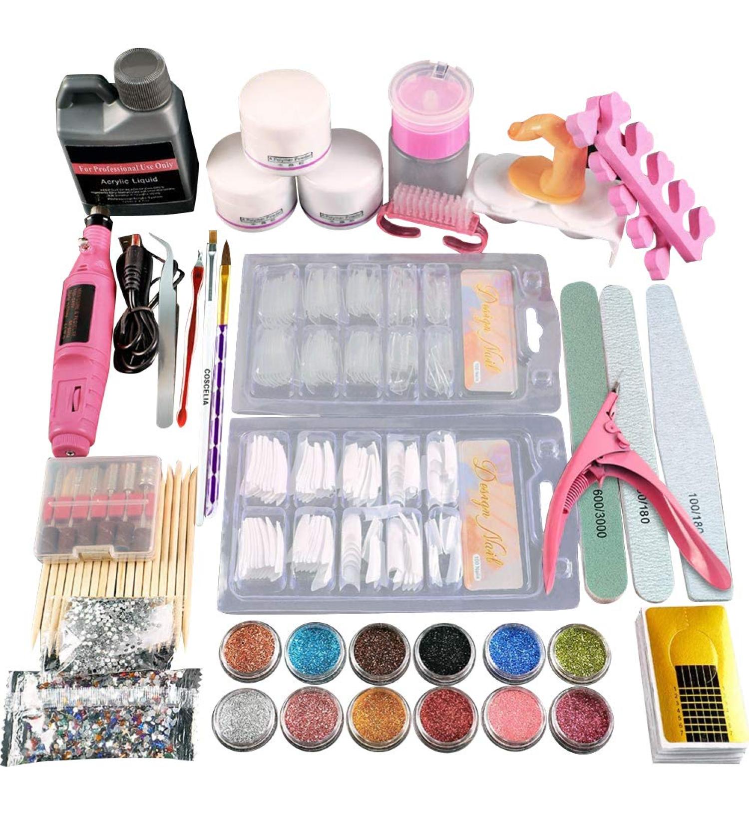 Enkomy Acrylic Nail Set - DIY Nail Art Full Kit for Women | Starter Set for Perfect Nails - Buy Online on SooperMarket.com