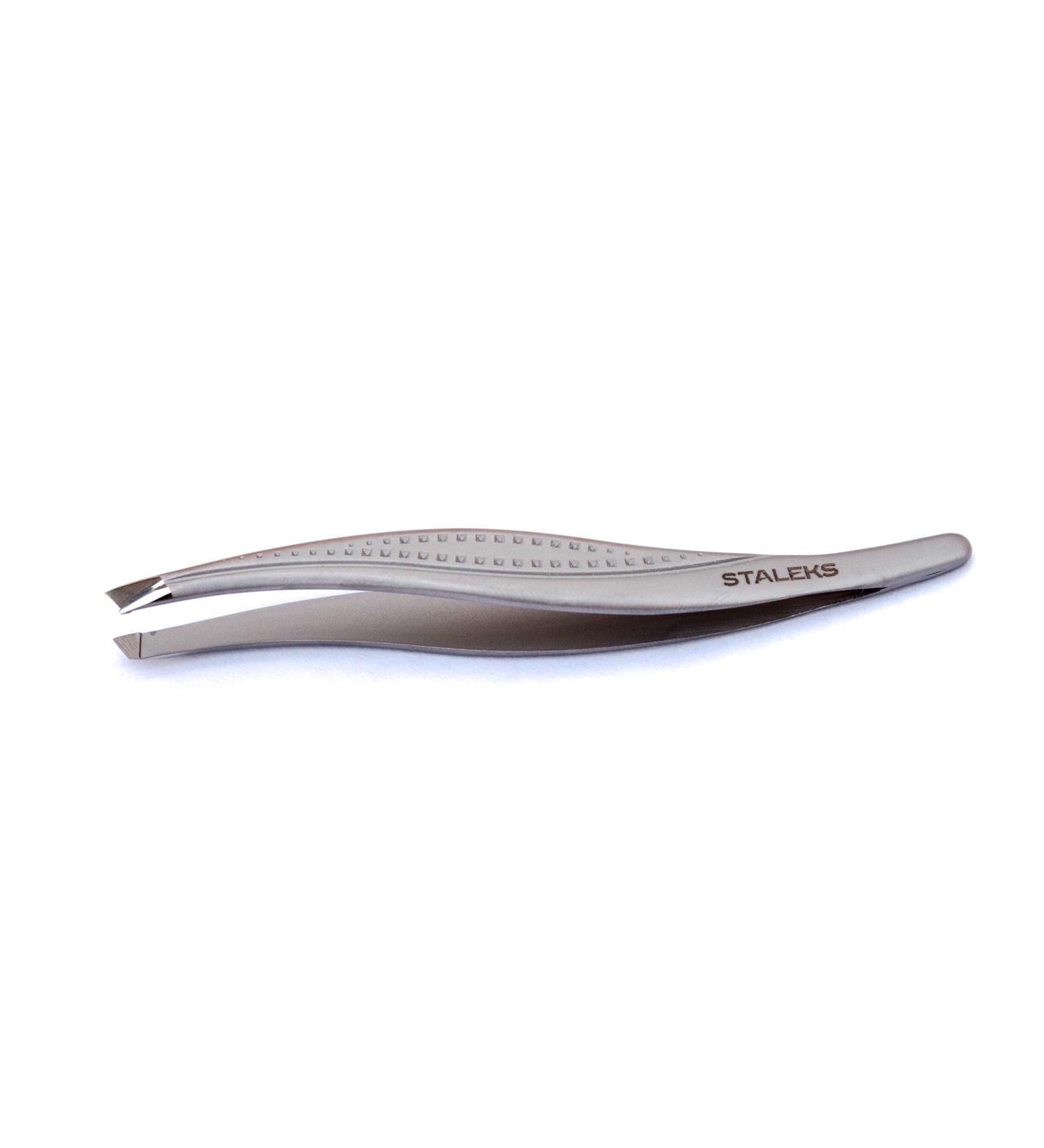 Staleks P-12 Eyebrow Tweezers with PVC Case | Precision Plucking Tool | 9.5 cm Length | International Shipping Available - Buy Online on SooperMarket.com