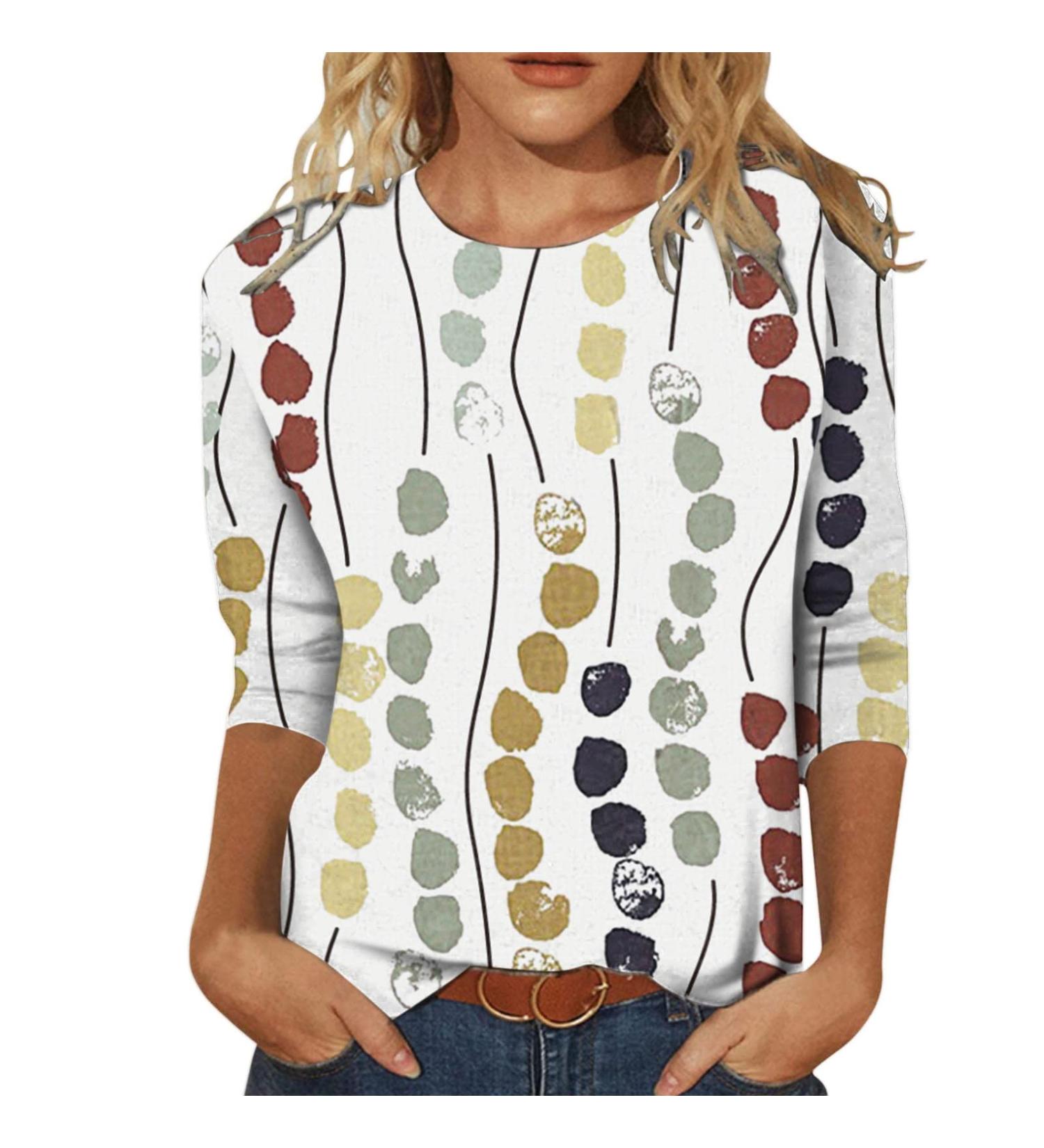 Women's T-Shirt Summer Blouse Shirt Women's T-Shirt O-Neck Elegant Clothing Women Summer Shirts Loose Basic Tops Casual Cotton Blouse Women's Tops Plain Long Sleeve Shirt Large Shirts Tops White XXL - Buy Online on SooperMarket.com