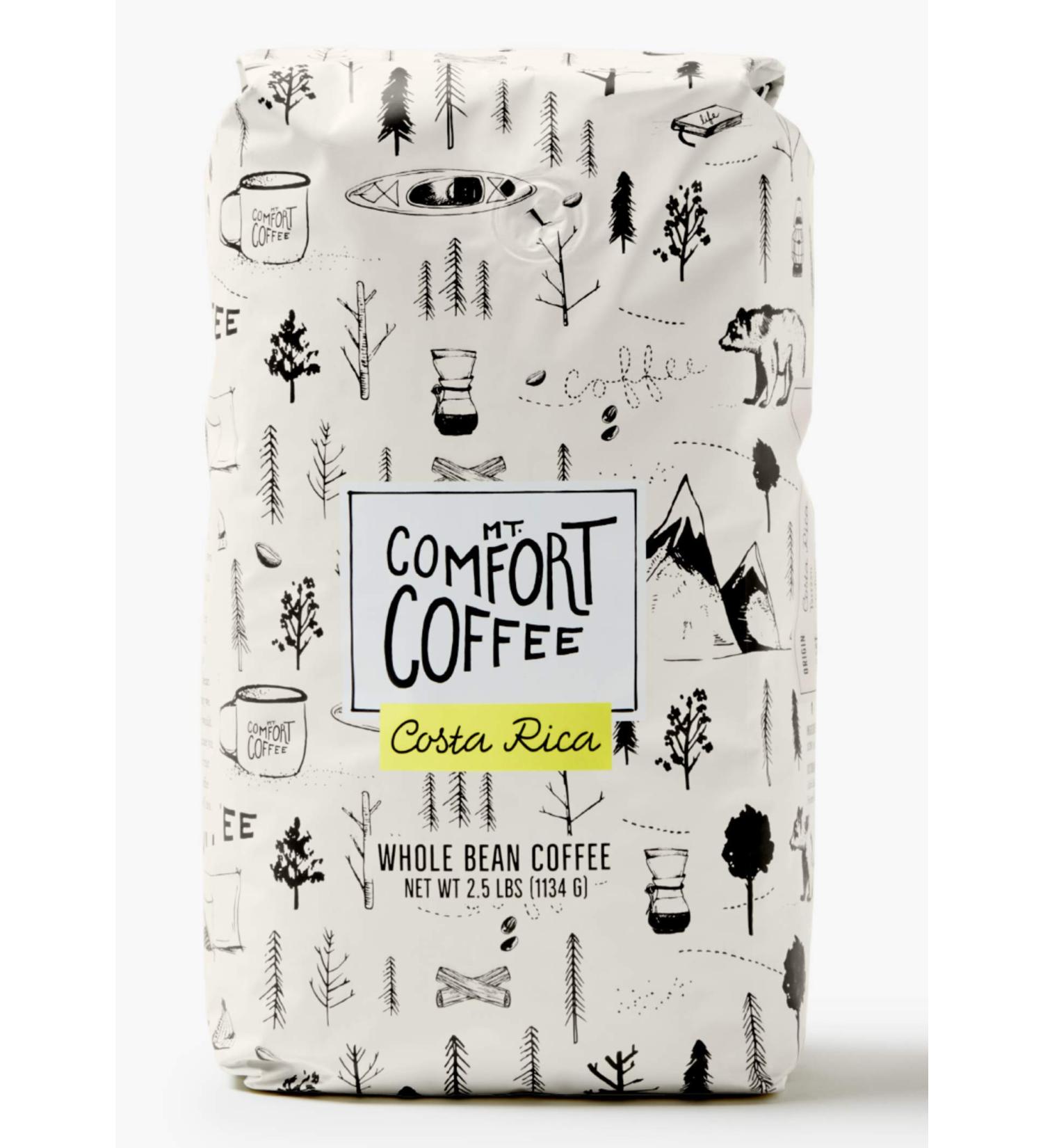 Costa Rica Medium Roast Coffee - Mt. Comfort 2.5 lb Bag | Local Costa Rican Farms | Whole Bean Roasted - Buy Online on SooperMarket.com