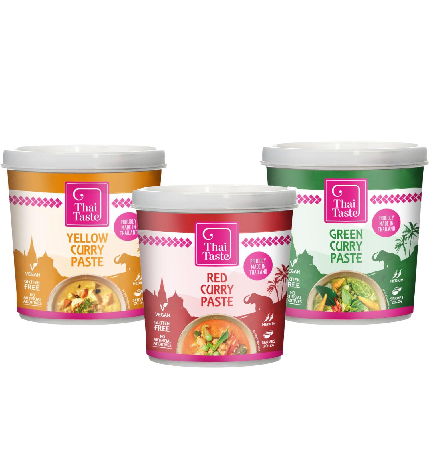 Thai Taste Curry Paste 400g Bundle - Yellow Red & Green - Buy Online on SooperMarket.com