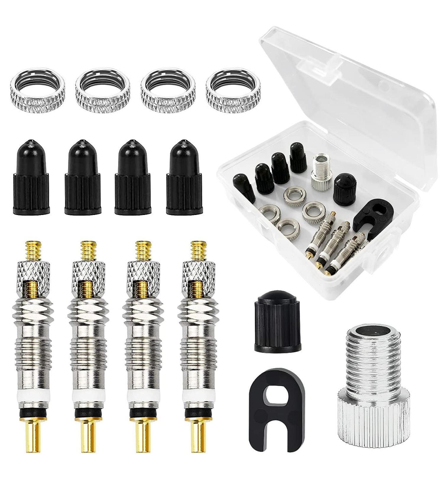 Buy Aobetak 15 Parts French Bicycle Valve Adapter Set - Sclaverand Valve Replacement Set with Insert Key Cap & Auto-Valve Adapter | International Shipping - Buy Online on SooperMarket.com