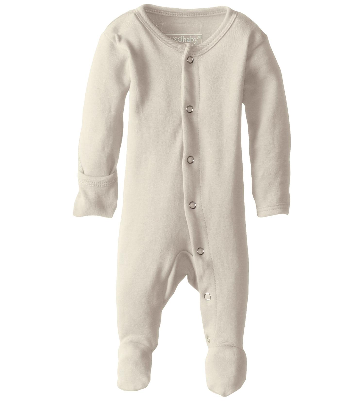 L'Ovedbaby Girls' Organic Snap Footie 6-9 Months - Buttercream - Buy Online on SooperMarket.com