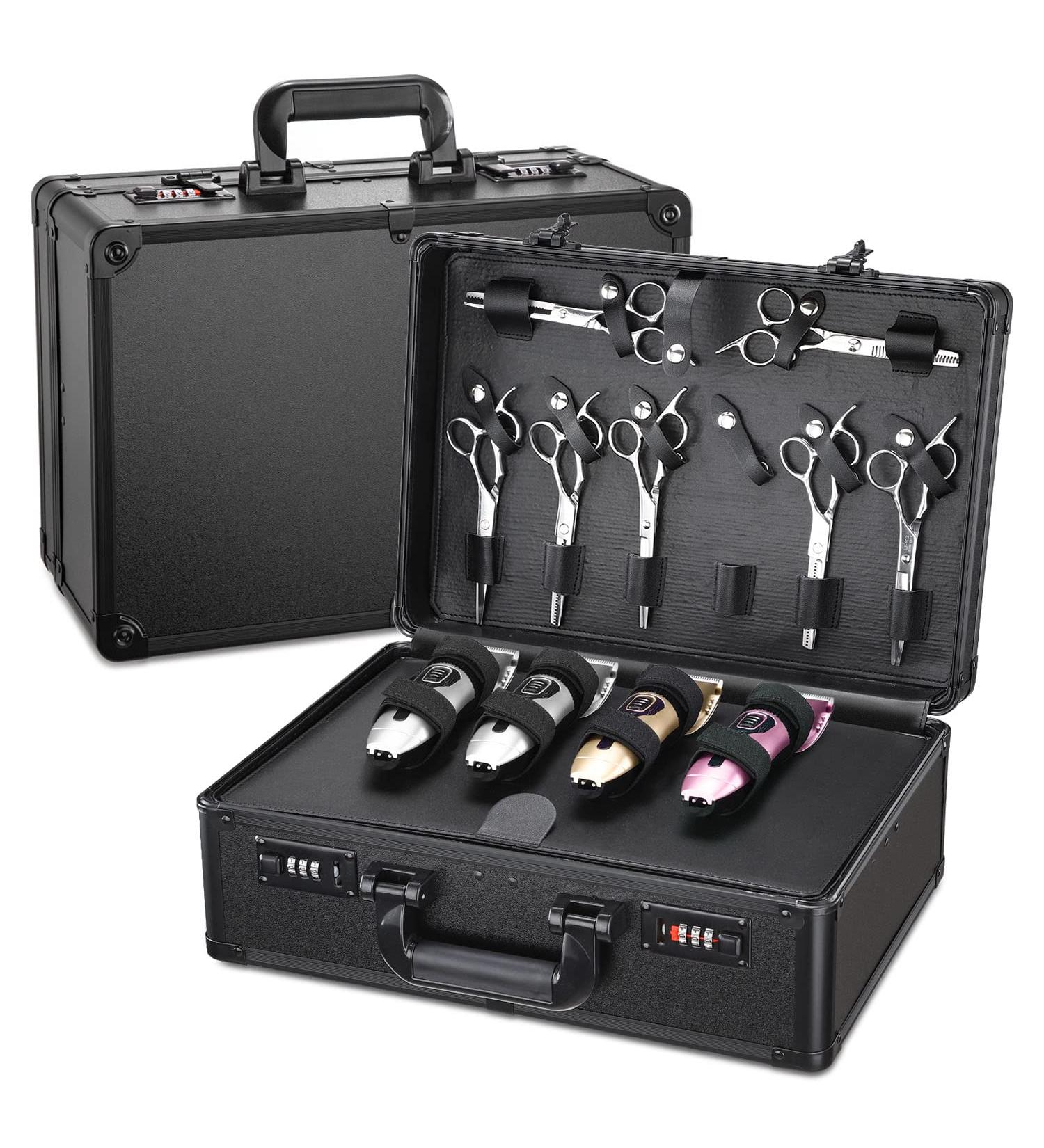 Shop Noverlife Large Barber Carrying Case w/Code Lock | Ultimate Hairdresser Toolbox Organizer for Stylists & Groomers - Portable Travel Suitcase - Buy Online on SooperMarket.com