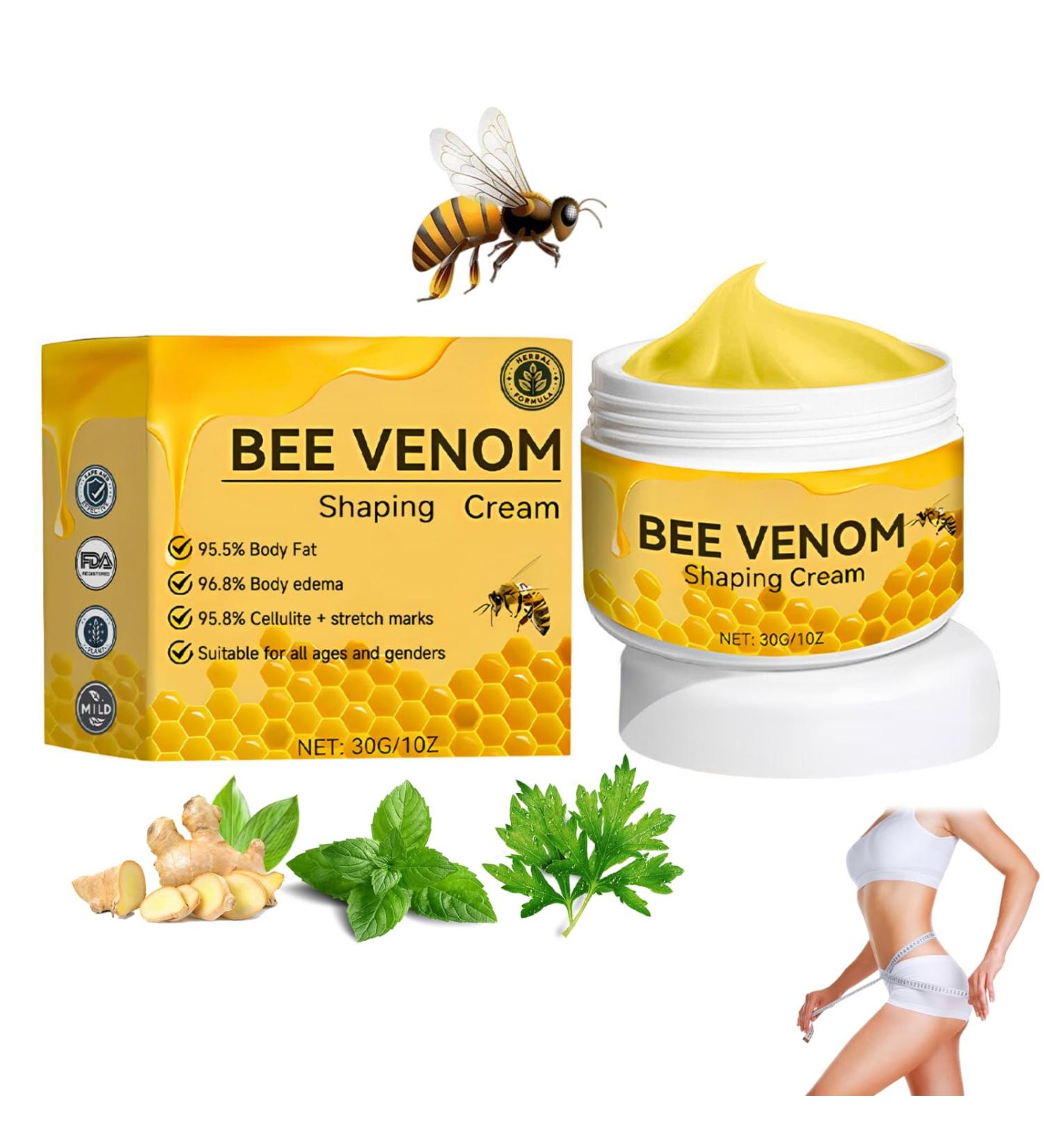 Bee Venom Shaping Cream Bee Venom Cream Bee Venom Anti Cellulite Cream Bee Venom Firming Body Cream for Belly Anti Cellulite Body Cream for Tightening Skin Abdomen Legs Belly Buttocks - Buy Online on SooperMarket.com