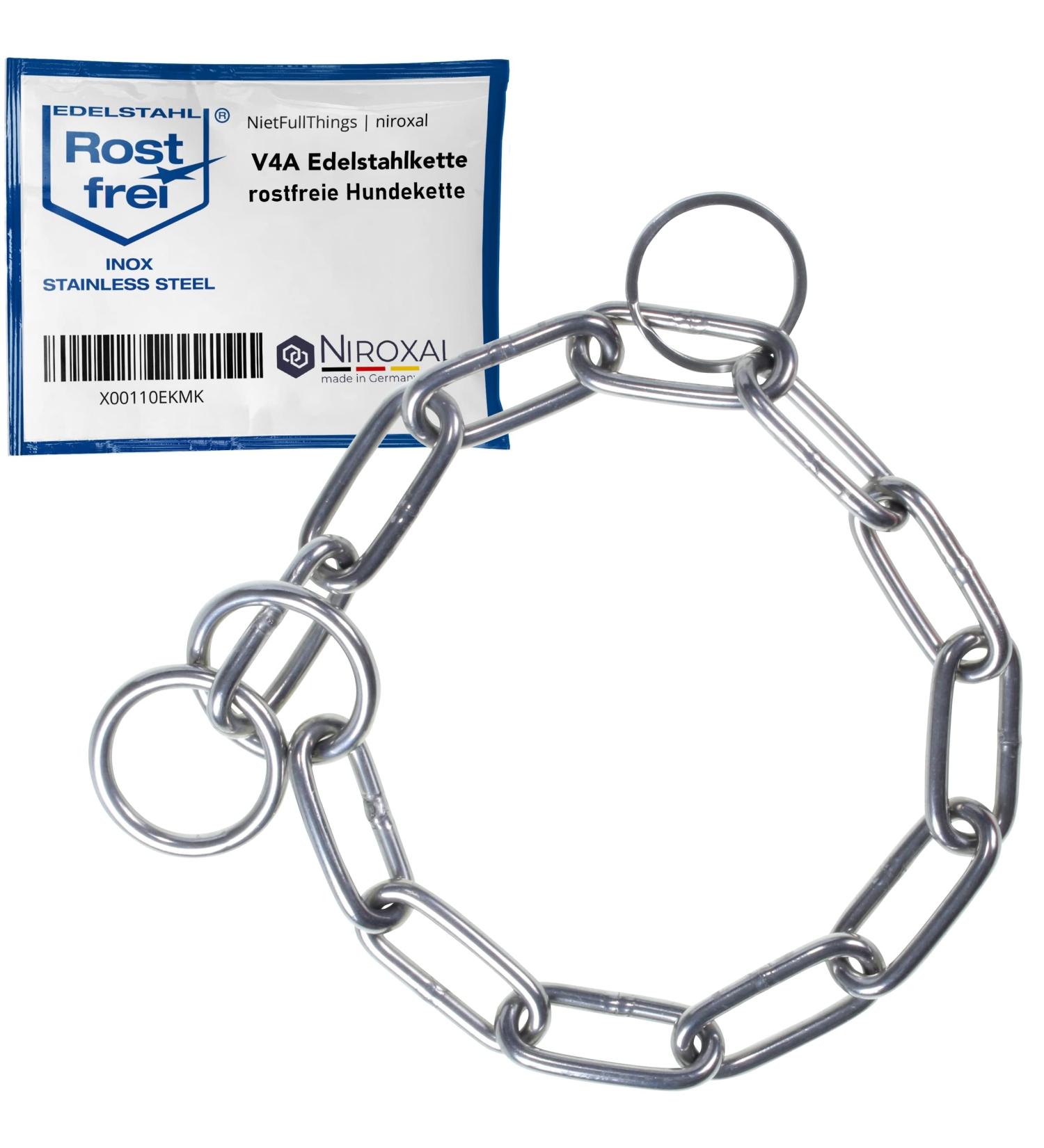 NietFullThings Stainless Steel Chain Choke with Pull Stop for Dog Training Stainless Steel Dog Collar Long Link 6 mm Thick Length 85 cm Chain Collar with Pull Limiter Gesamtl nge: 85 cm Silver - Buy Online on SooperMarket.com