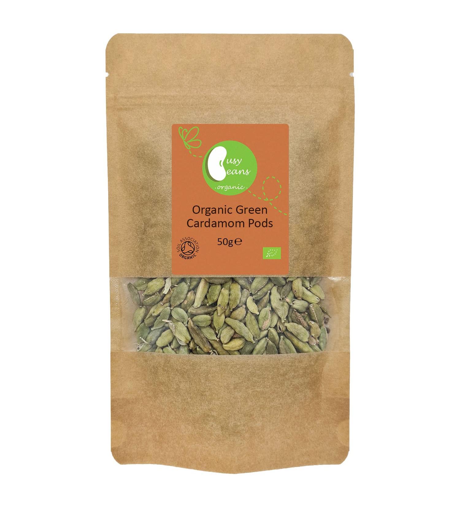 Organic Green Cardamom Pods -Certified Organic- by Busy Beans Organic (50g) - Buy Online on SooperMarket.com