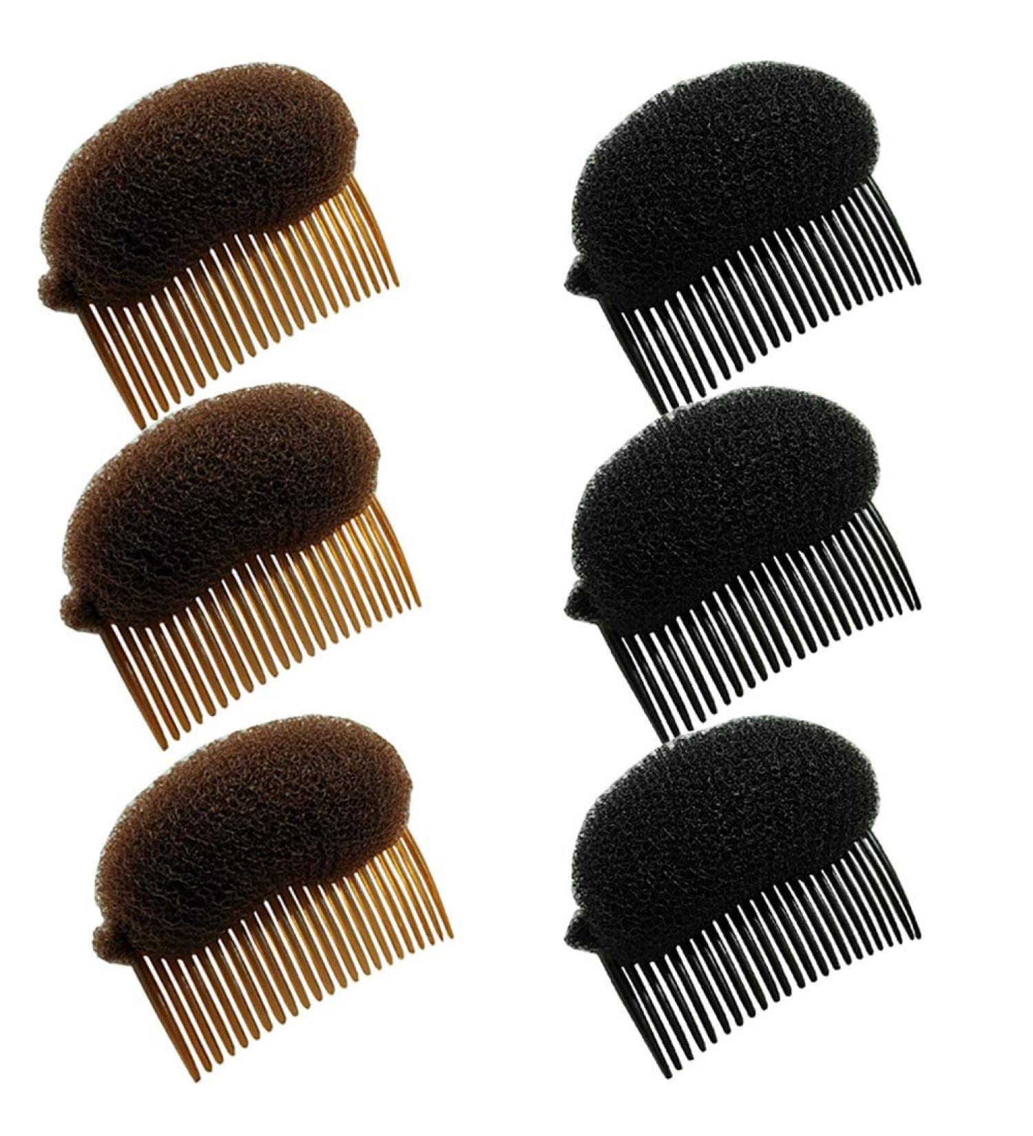 Haifly 6 Pieces Sponge Hair Former Comb Set - Updo Styling Accessories in Black & Coffee | International Shipping Available - Buy Online on SooperMarket.com