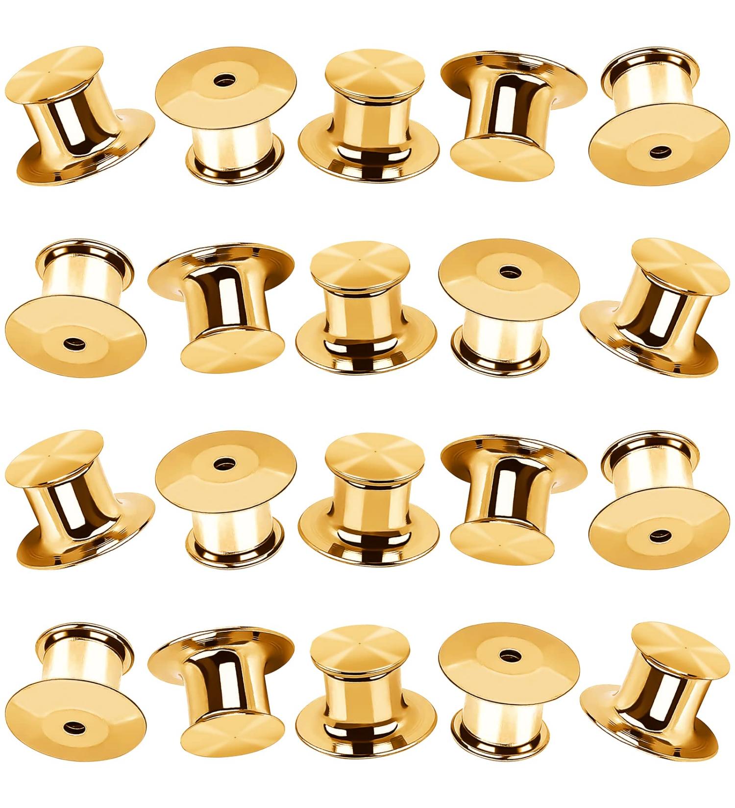 20Pcs Metal Pin Backs Locking Locking Pin Backs with Storage Case Pin Backs for Brooch Tie Hat Badge Insignia Gold - Buy Online on SooperMarket.com