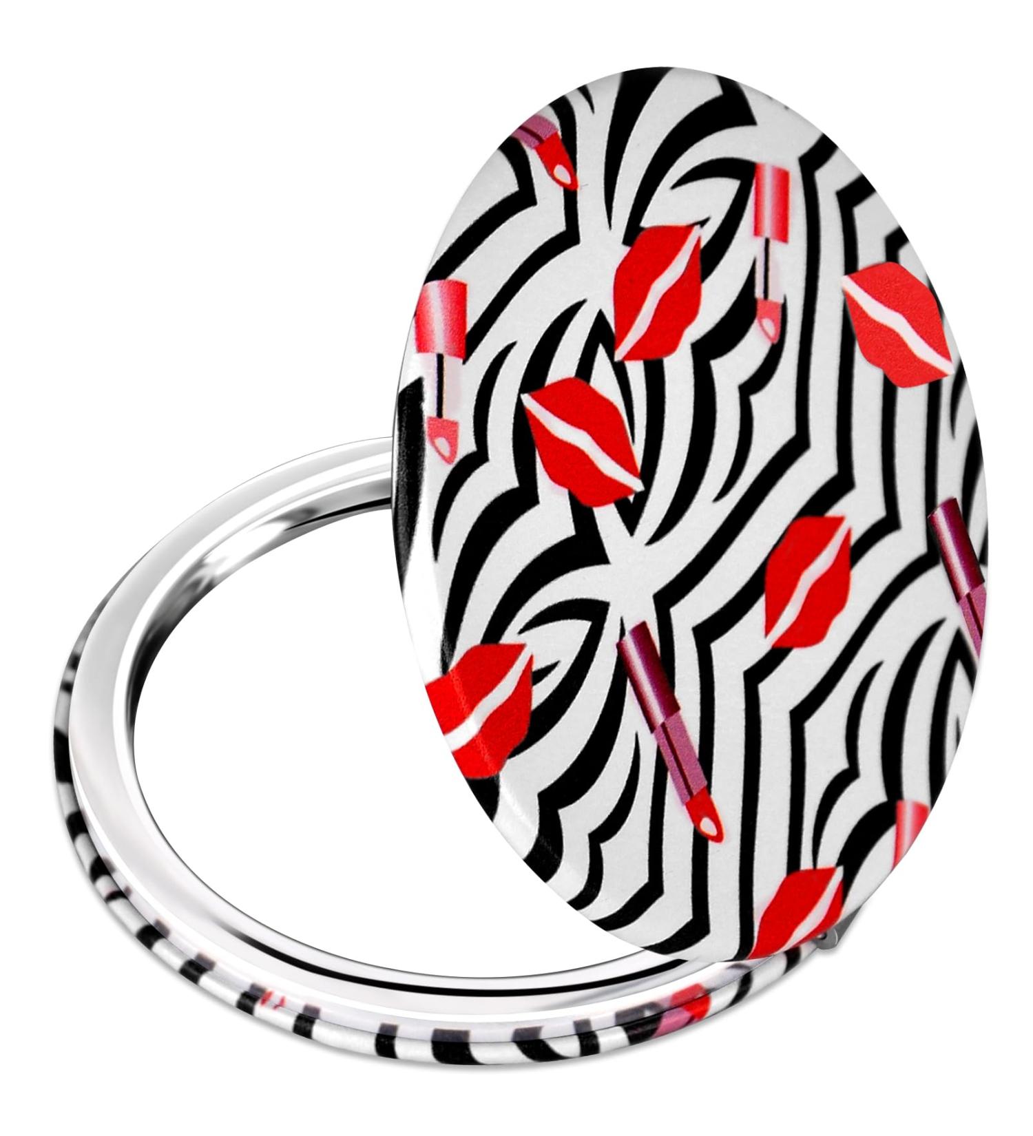Compact Vanity Makeup Mirror for Women Girls Red Elegant Travel Cosmetic Mirrors for Pocket Purse Wallet Handbag Portable Magnifying Handheld Small Mirror - Buy Online on SooperMarket.com