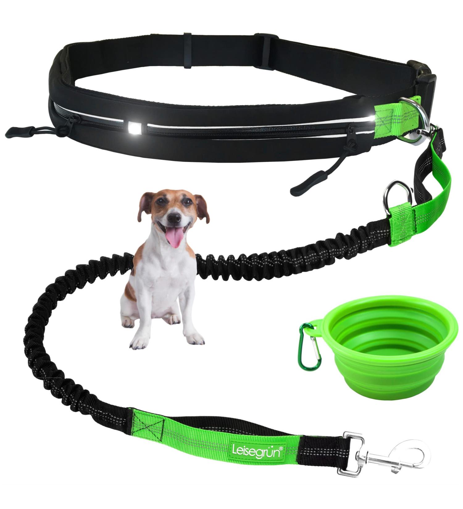 Leisengr n Jogging Line for Small Dogs (Up to 10 kg) | 135-185 cm Adjustable Freehand Leash with Belly Belt | Black Set for Jogging Enjoyment - Buy Online on SooperMarket.com